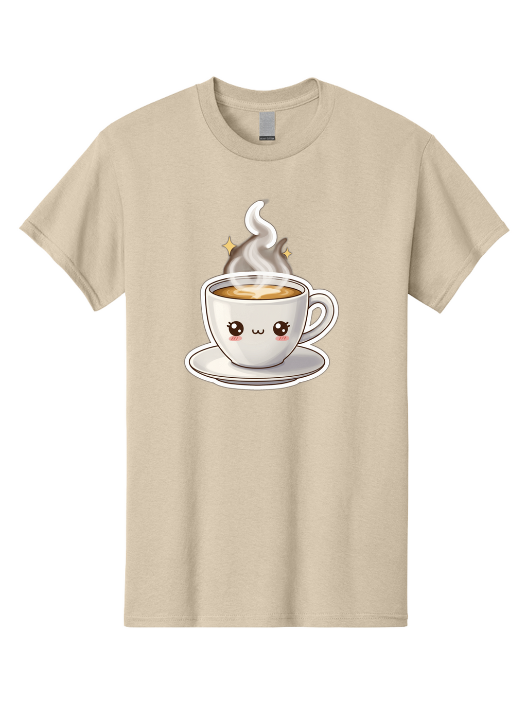 Cute-Coffee-Cup Men'S Graphic Tee, 100% Cotton, Comfortable Casual Summer Wear, Machine Washable, Cute Coffee Cup, Coffee, Coffee Break, Cartoon Character, Steaming Hot Beverage, Kawaii, Morning Pick-Me-Up, Coffee Lover, Happy Face, Espresso Bab846