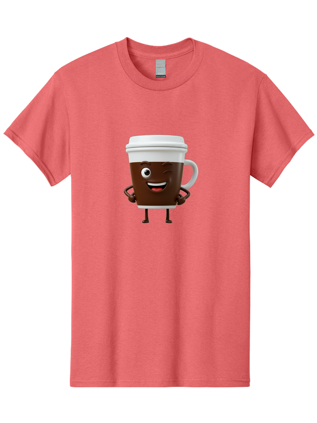 Cyclops-Coffee Men'S Graphic Tee, 100% Cotton, Comfortable Casual Summer Wear, Machine Washable, Cartoon Coffee Cup, Happy Expression, Coffee Culture, Morning Pick-Me-Up, Beverage Character, Funny Face, Playful Design, Coffee Lover, To-Go Cup Bab849
