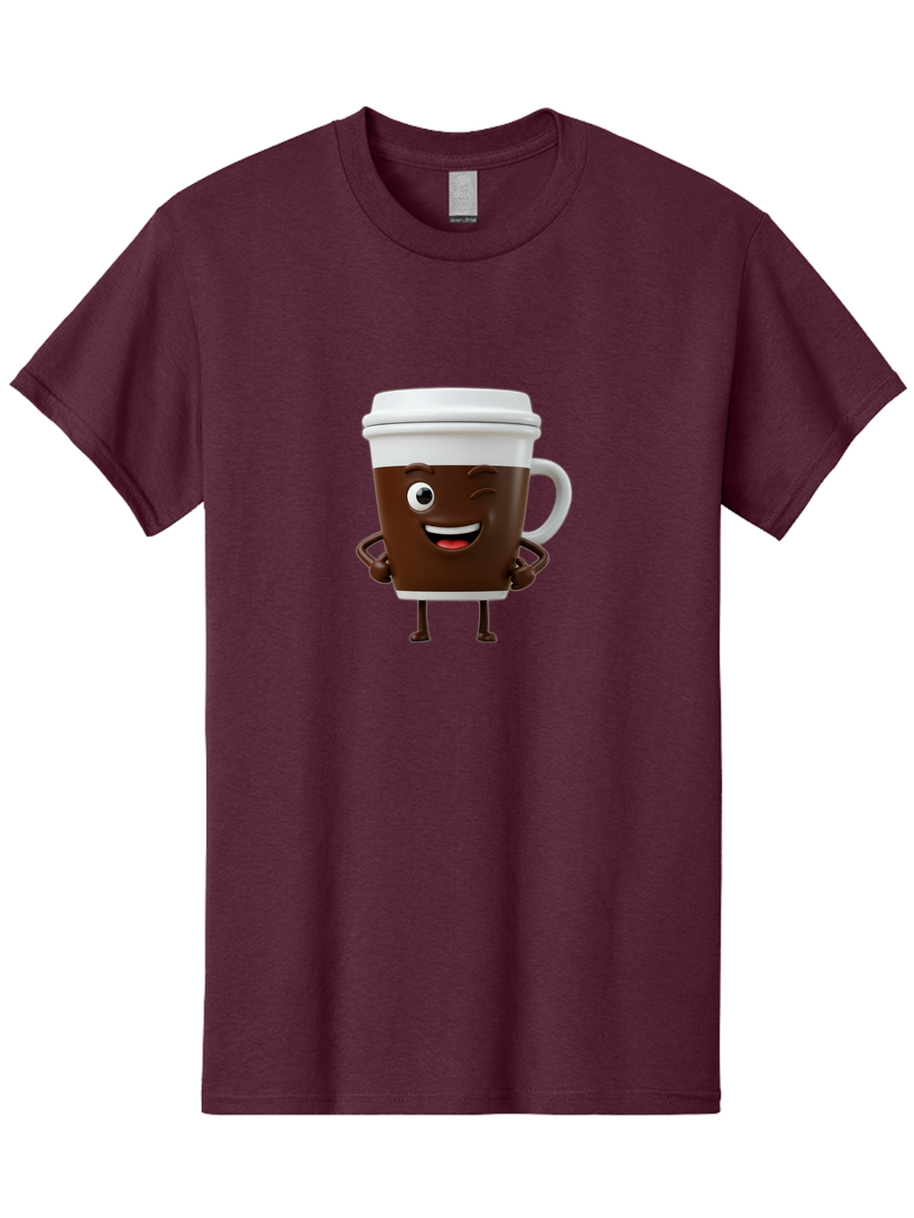 Cyclops-Coffee Men'S Graphic Tee, 100% Cotton, Comfortable Casual Summer Wear, Machine Washable, Cartoon Coffee Cup, Happy Expression, Coffee Culture, Morning Pick-Me-Up, Beverage Character, Funny Face, Playful Design, Coffee Lover, To-Go Cup Bab849