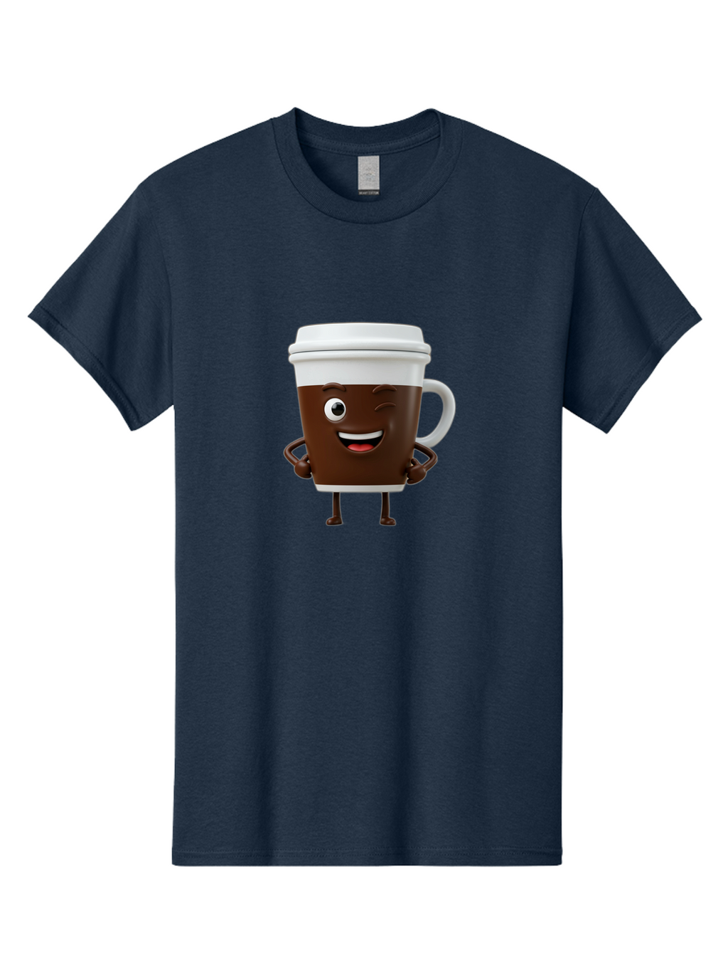 Cyclops-Coffee Men'S Graphic Tee, 100% Cotton, Comfortable Casual Summer Wear, Machine Washable, Cartoon Coffee Cup, Happy Expression, Coffee Culture, Morning Pick-Me-Up, Beverage Character, Funny Face, Playful Design, Coffee Lover, To-Go Cup Bab849