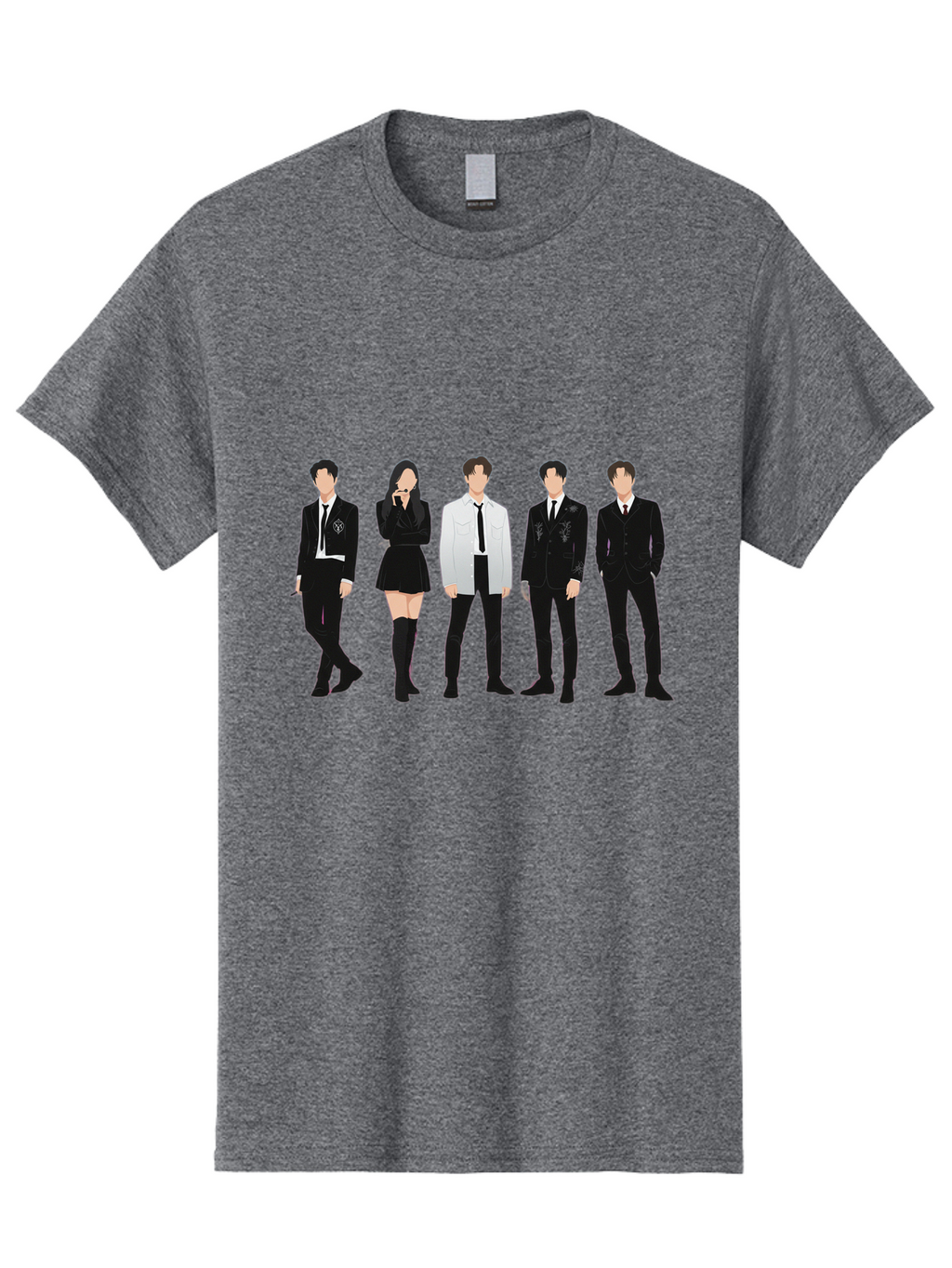 Day6 Men'S Graphic Tee, 100% Cotton, Comfortable Casual Summer Wear, Machine Washable, K-Pop Band, Day6, Male And Female Artists, Black Formal Wear, White Shirts, Black Ties, Fashion Illustration, Trendy Outfits, K-Pop Group Bab853