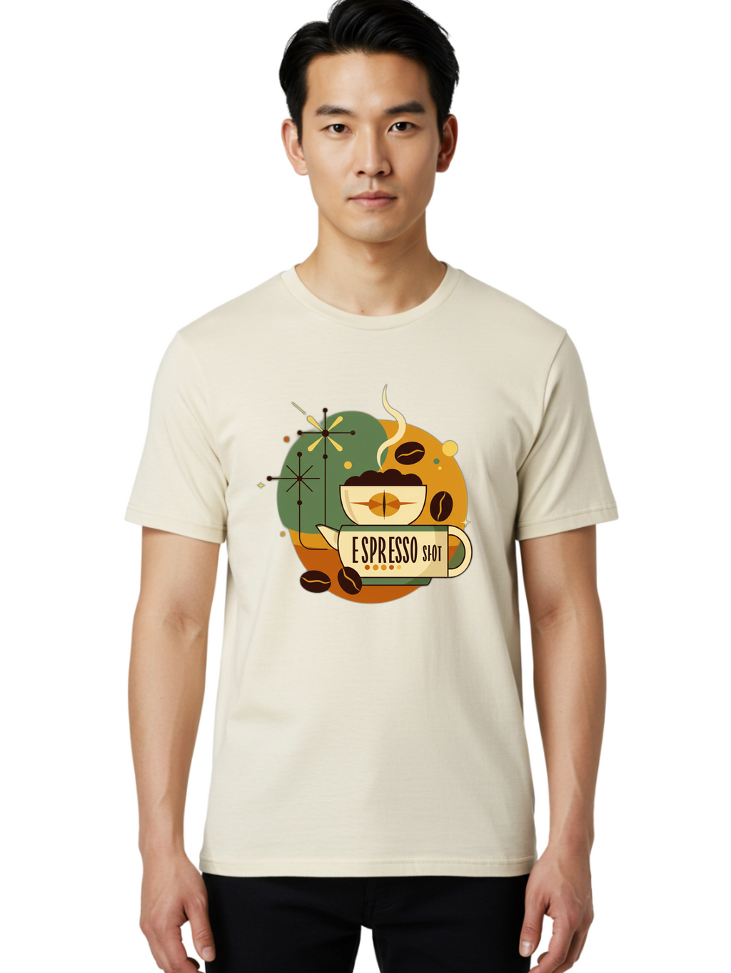 Espresso-Shot-1 Men'S Graphic Tee, 100% Cotton, Comfortable Casual Summer Wear, Machine Washable, Espresso Cup, Coffee Beans, Steaming Hot, Morning Coffee, Caffeine Boost, Coffee Break, Coffee Culture, Coffee Art, Coffee Design Bab891