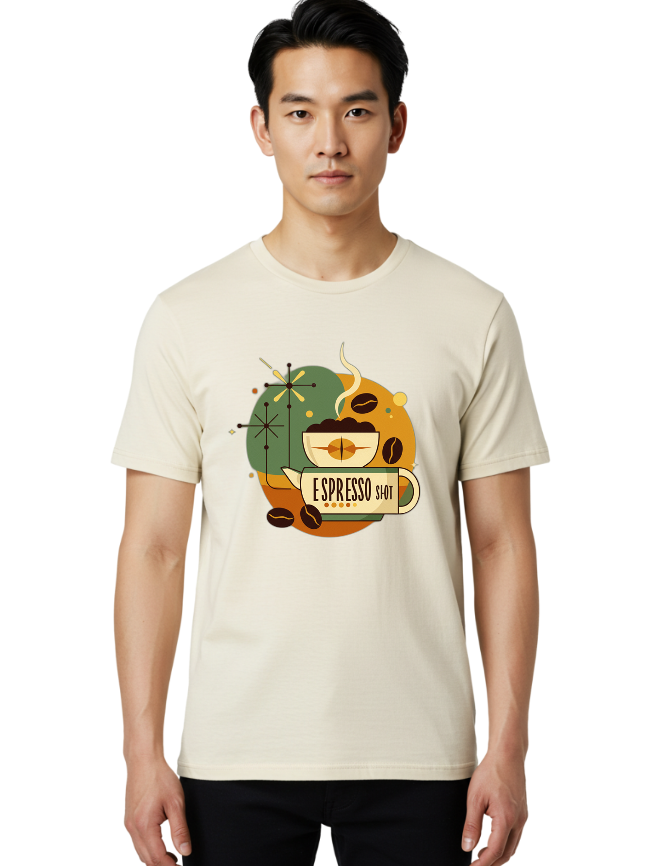 Espresso-Shot-1 Men'S Graphic Tee, 100% Cotton, Comfortable Casual Summer Wear, Machine Washable, Espresso Cup, Coffee Beans, Steaming Hot, Morning Coffee, Caffeine Boost, Coffee Break, Coffee Culture, Coffee Art, Coffee Design Bab891