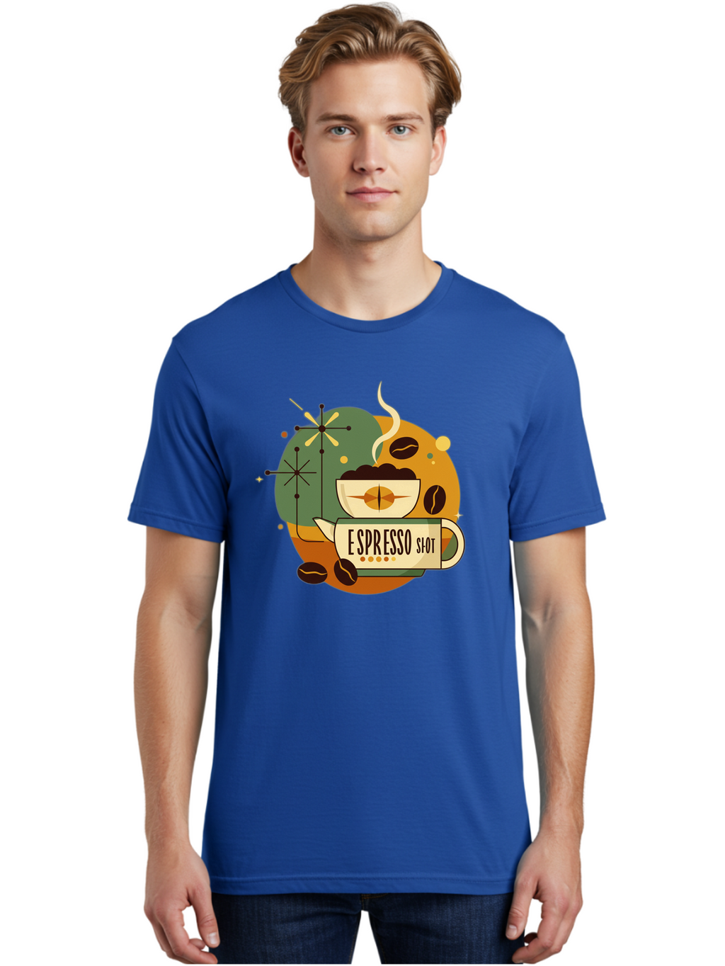 Espresso-Shot-1 Men'S Graphic Tee, 100% Cotton, Comfortable Casual Summer Wear, Machine Washable, Espresso Cup, Coffee Beans, Steaming Hot, Morning Coffee, Caffeine Boost, Coffee Break, Coffee Culture, Coffee Art, Coffee Design Bab891