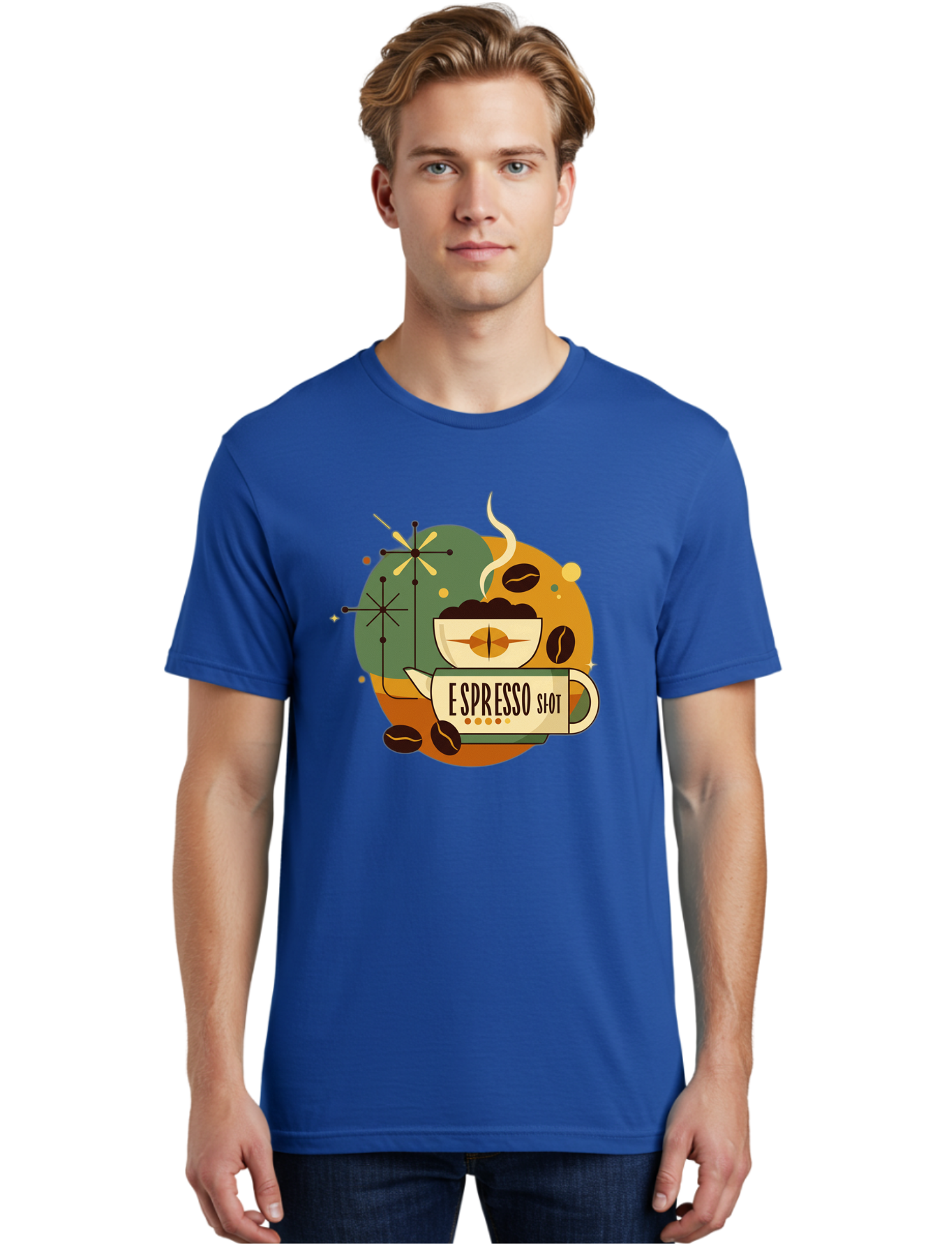 Espresso-Shot-1 Men'S Graphic Tee, 100% Cotton, Comfortable Casual Summer Wear, Machine Washable, Espresso Cup, Coffee Beans, Steaming Hot, Morning Coffee, Caffeine Boost, Coffee Break, Coffee Culture, Coffee Art, Coffee Design Bab891