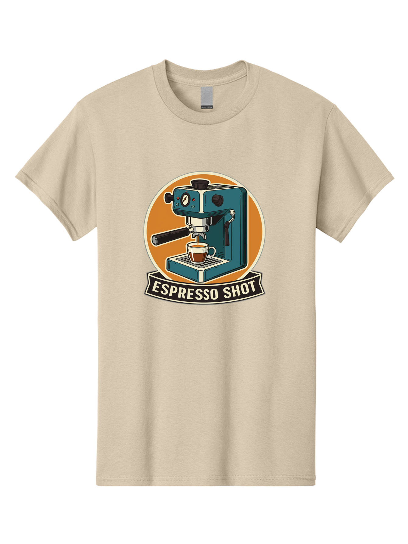 Espresso-Shot Men'S Graphic Tee, 100% Cotton, Comfortable Casual Summer Wear, Machine Washable, Espresso Machine, Coffee Maker, Espresso Shot, Coffee Cup, Coffee Brewing, Coffee Art Bab893