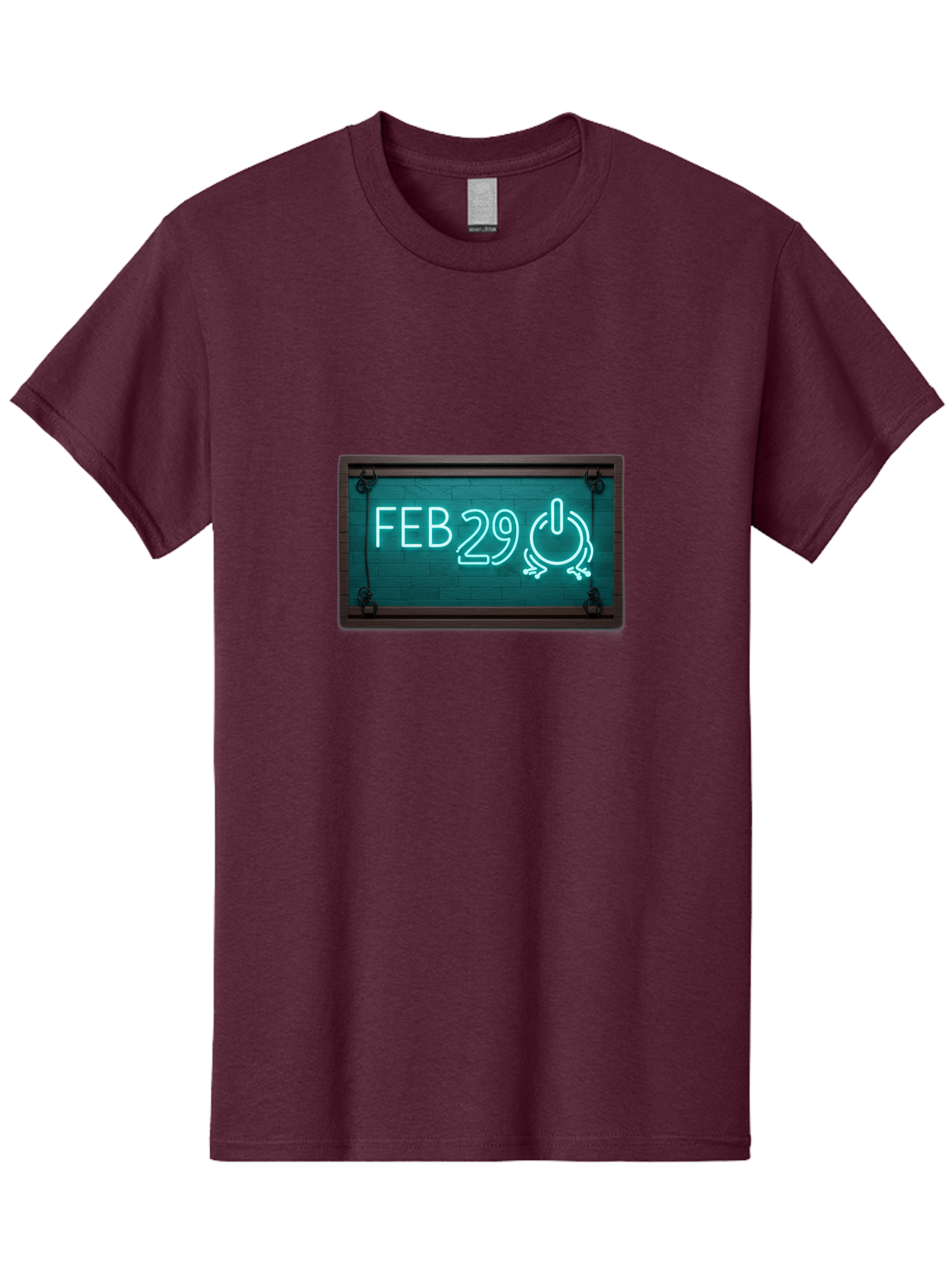 Feb-29-1 Men'S Graphic Tee, 100% Cotton, Comfortable Casual Summer Wear, Machine Washable, Leap Day, February 29, Neon Sign, Retro Advertisement, Blackboard Style, Clock, Time, Countdown, Holiday Concept, Calendar Date Bab896