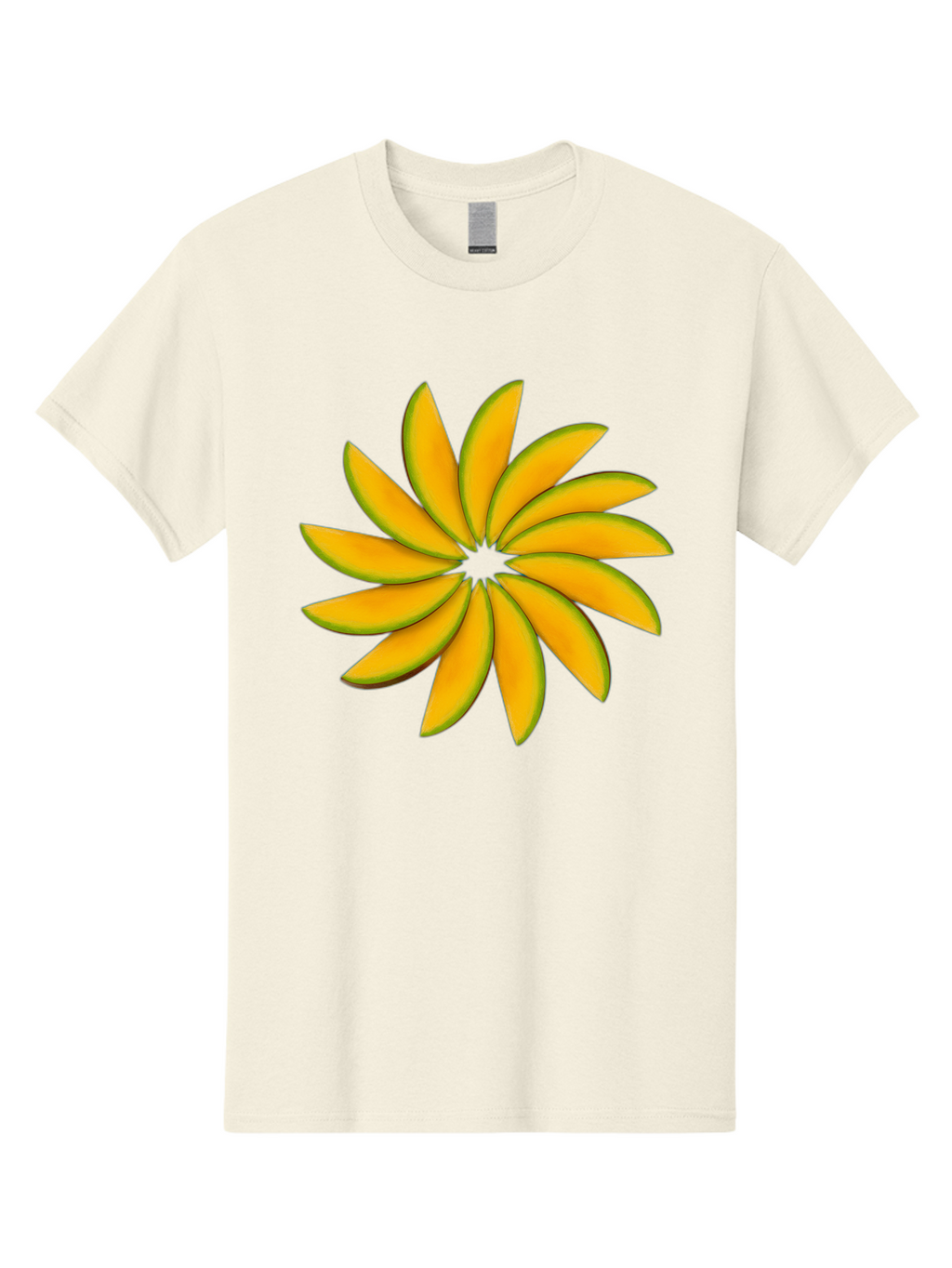 Flower Men'S Graphic Tee, 100% Cotton, Comfortable Casual Summer Wear, Machine Washable, Yellow Flower, Floral Design, Digital Art, Vibrant Petals, Graphic Illustration, Flower Graphic, Orange-Yellow Hues, Symmetrical Shape, Stylized Bloom Bab912