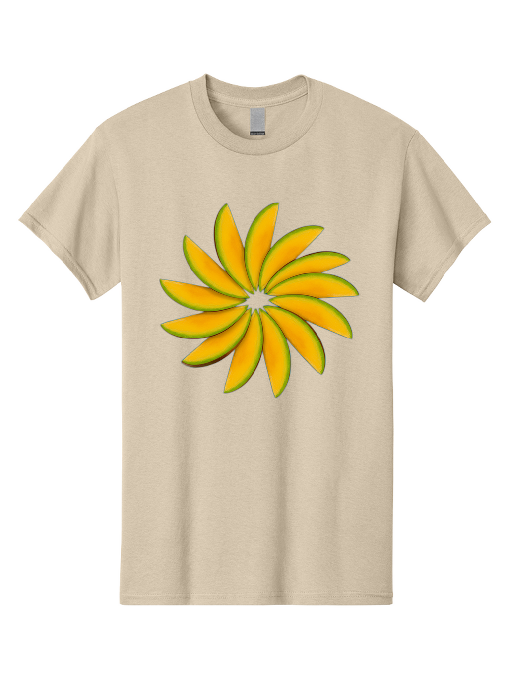 Flower Men'S Graphic Tee, 100% Cotton, Comfortable Casual Summer Wear, Machine Washable, Yellow Flower, Floral Design, Digital Art, Vibrant Petals, Graphic Illustration, Flower Graphic, Orange-Yellow Hues, Symmetrical Shape, Stylized Bloom Bab912