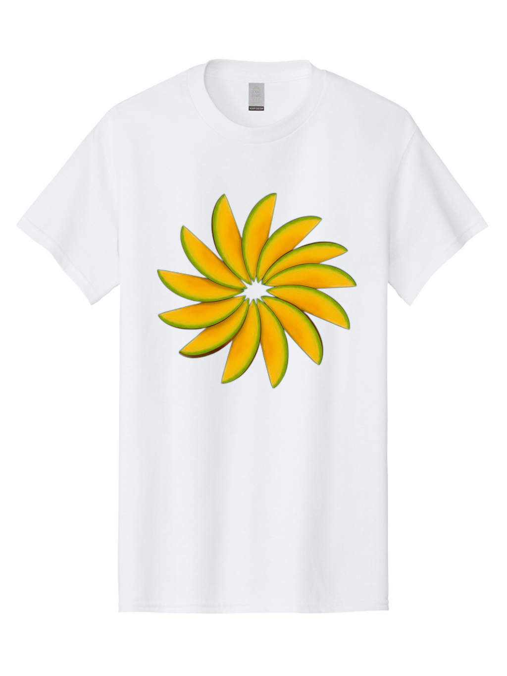 Flower Men'S Graphic Tee, 100% Cotton, Comfortable Casual Summer Wear, Machine Washable, Yellow Flower, Floral Design, Digital Art, Vibrant Petals, Graphic Illustration, Flower Graphic, Orange-Yellow Hues, Symmetrical Shape, Stylized Bloom Bab912