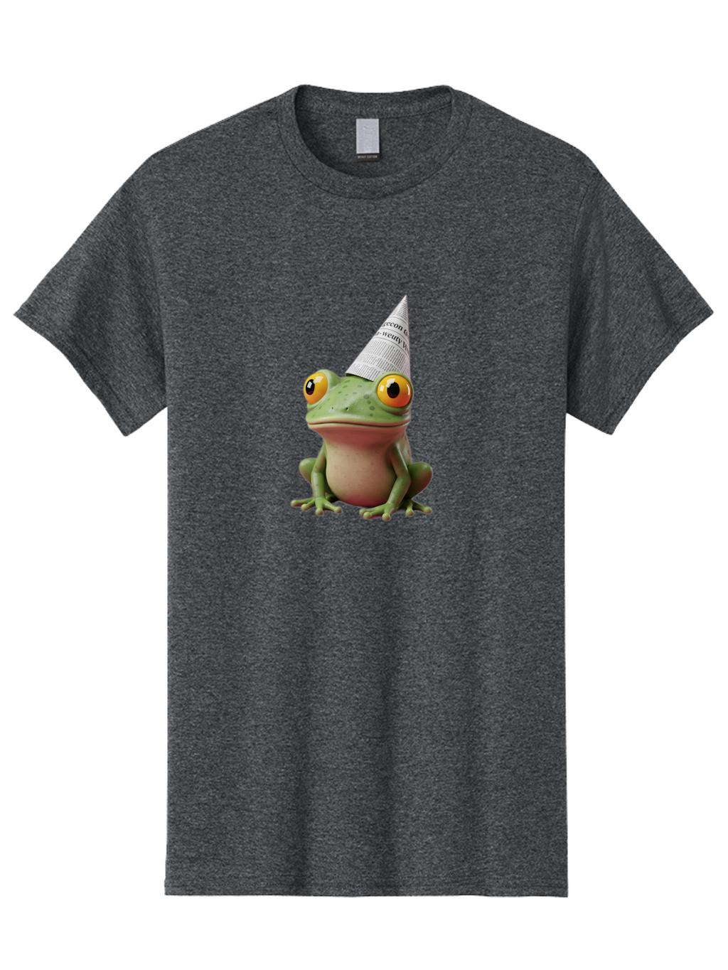 Frog-With-Party-Hat-1 Men'S Graphic Tee, 100% Cotton, Comfortable Casual Summer Wear, Machine Washable, Funny Frog, Party Hat, Festive Atmosphere, Cute Animal, Playful Vibe, Quirky Illustration, Humorous Character, Cartoon Style Bab929