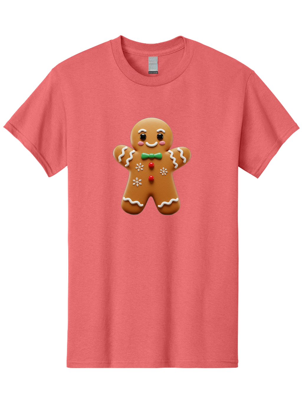 Gingerbread-Man-11 Men'S Graphic Tee, 100% Cotton, Comfortable Casual Summer Wear, Machine Washable, Gingerbread Man, Cartoon Character, Festive Treats, Holiday Cookies, Christmas Dessert, Baked Goods, Icing Decorations, Candy Buttons, Bab943