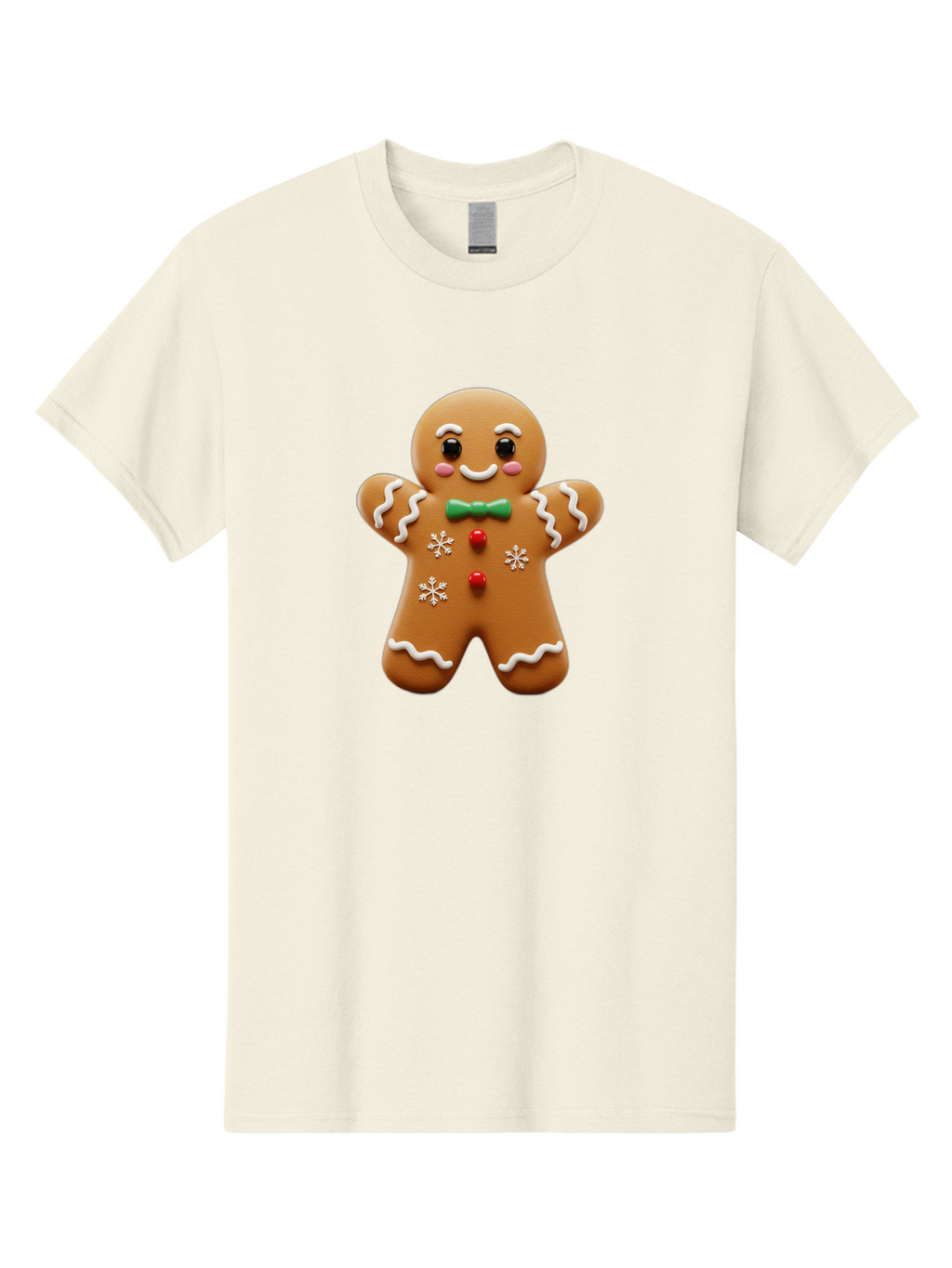 Gingerbread-Man-11 Men'S Graphic Tee, 100% Cotton, Comfortable Casual Summer Wear, Machine Washable, Gingerbread Man, Cartoon Character, Festive Treats, Holiday Cookies, Christmas Dessert, Baked Goods, Icing Decorations, Candy Buttons, Bab943