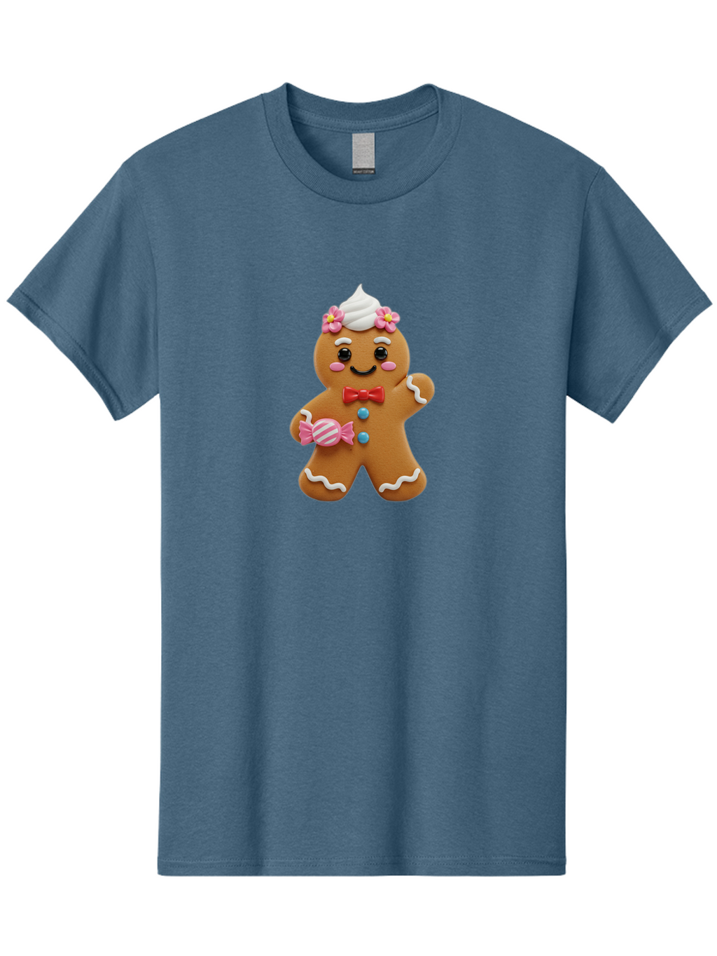 Gingerbread-Man-12 Men'S Graphic Tee, 100% Cotton, Comfortable Casual Summer Wear, Machine Washable, Gingerbread Man, Festive Cookie, Holiday Treat, Sweet Decoration, Christmas Dessert, Candy, Icing Details, Cartoonish Design, Bab944