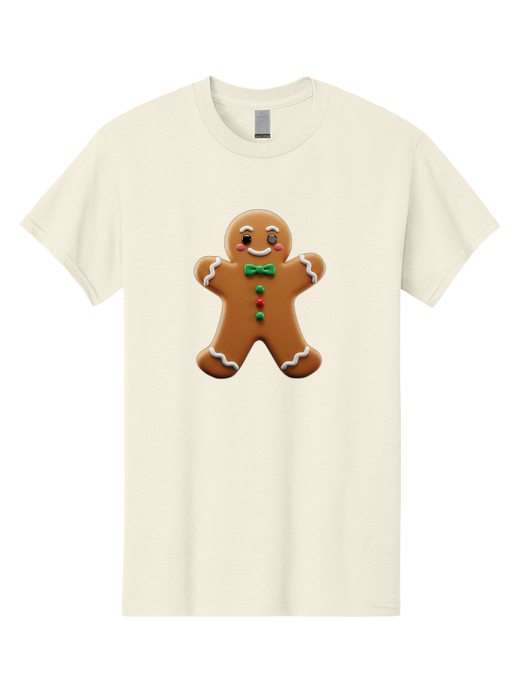 Gingerbread-Man-3 Men'S Graphic Tee, 100% Cotton, Comfortable Casual Summer Wear, Machine Washable, Gingerbread Man, Festive Treat, Christmas Cookie, Holiday Baking, Sugar Decoration, Icing Details, Animated Character, Cartoon Style, Bab951