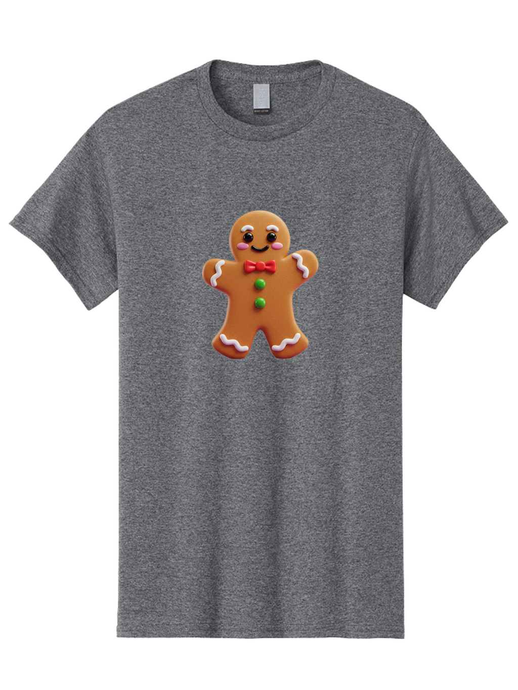 Gingerbread-Man-6 Men'S Graphic Tee, 100% Cotton, Comfortable Casual Summer Wear, Machine Washable, Gingerbread Man, Christmas Cookie, Holiday Treat, Sweet Decoration, Festive Dessert, Bakery Delight, Adorable Character Bab954