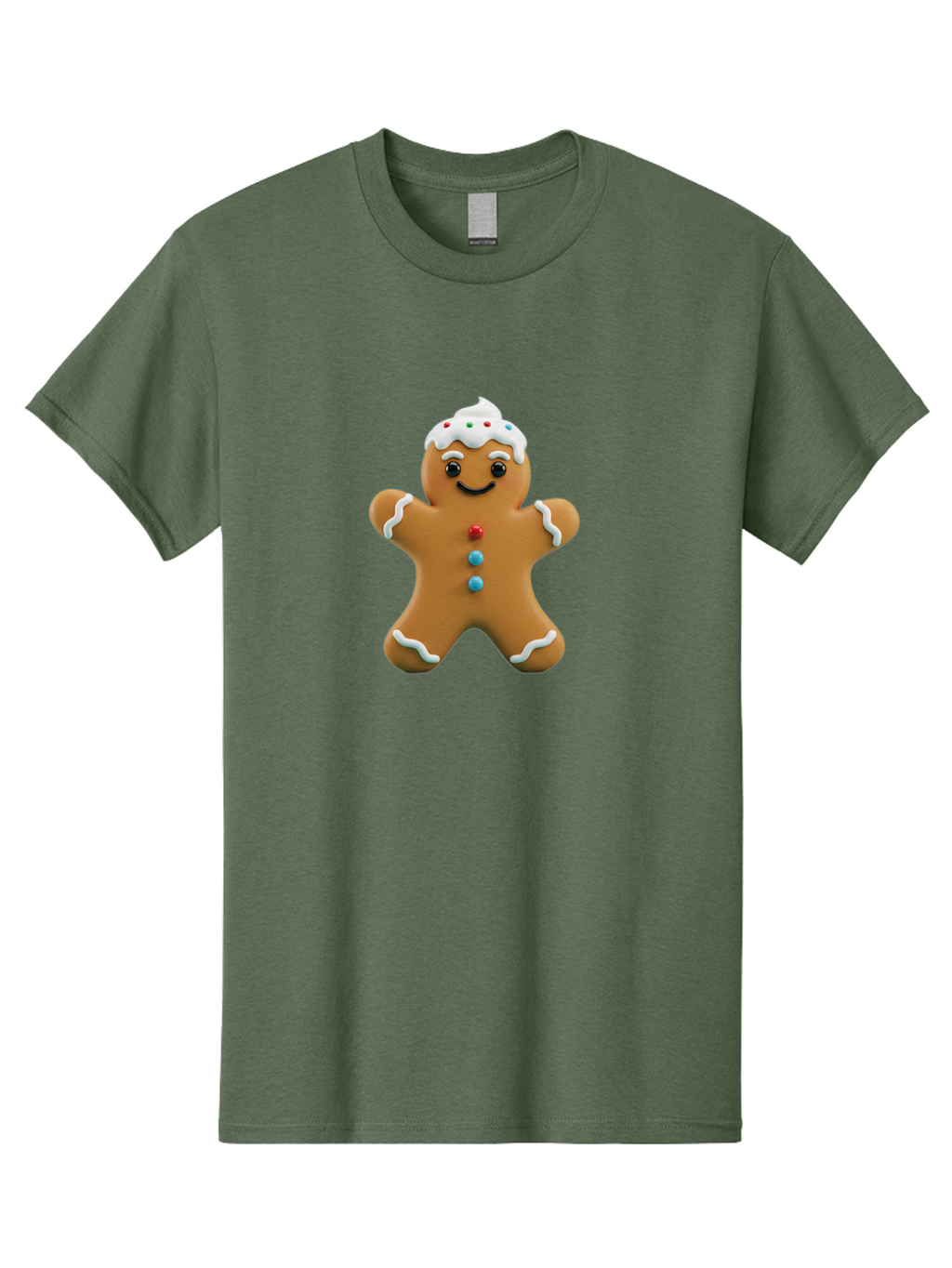 Gingerbread-Man-9 Men'S Graphic Tee, 100% Cotton, Comfortable Casual Summer Wear, Machine Washable, Gingerbread Man Cookie, Festive Treats, Holiday Baking, Christmas Dessert, Candy Decorations, Sweet Treats, Baked Goods, Icing Details Bab957