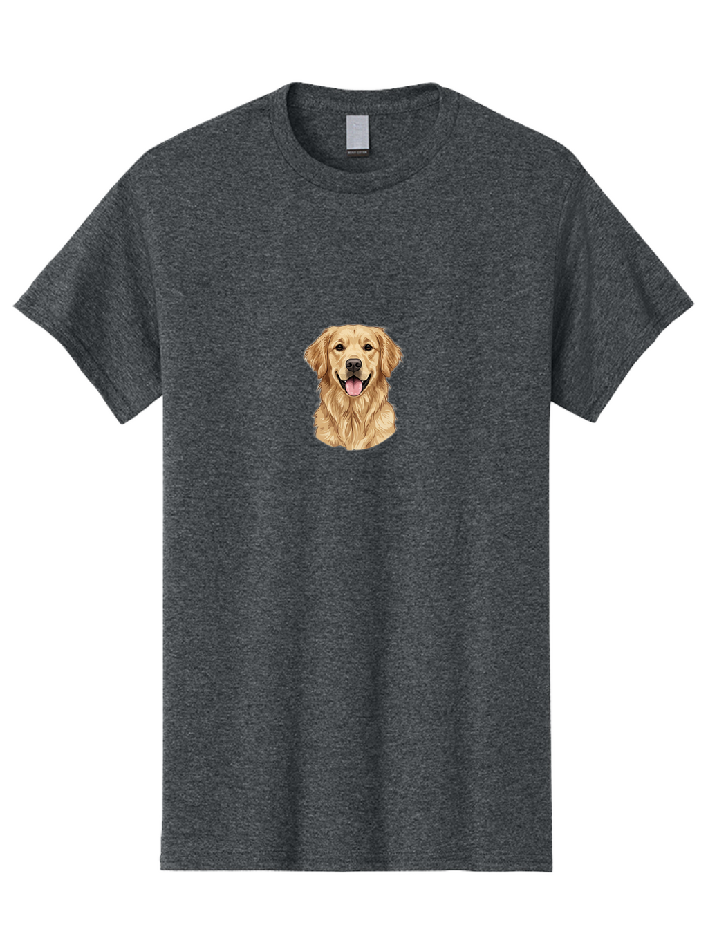 Golden-Retriever-1 Men'S Graphic Tee, 100% Cotton, Comfortable Casual Summer Wear, Machine Washable, Golden Retriever, Dog Portrait, Smiling Dog, Happy Animal, Dog Illustration, Friendly Dog, Retriever Breed, Dog Art Bab966