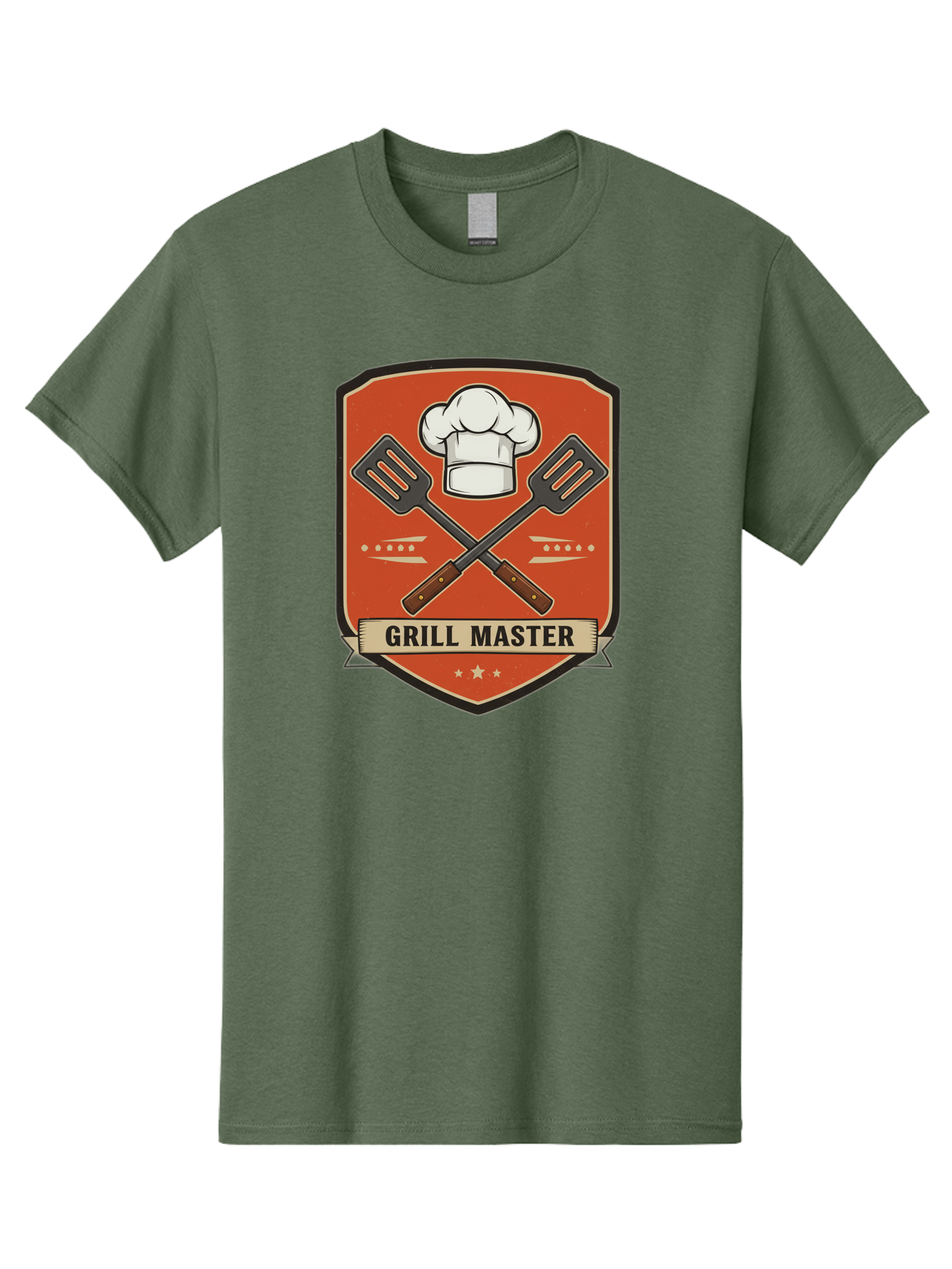 Grill-Master Men'S Graphic Tee, 100% Cotton, Comfortable Casual Summer Wear, Machine Washable, Grill Master Logo, Chef Hat, Barbecue Utensils, Grilling Tools, Culinary Expertise, Cooking Mastery, Grill Mastery, Chef Logo Bac012