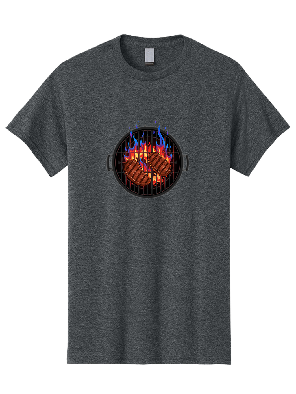Grilled-Burgers Men'S Graphic Tee, 100% Cotton, Comfortable Casual Summer Wear, Machine Washable, Grilled Steaks, Barbecue Grill, Cooking Meat, Grill Marks, Flames, Outdoor Cooking, Summer Food, Sizzling Meat, Grill Master Bac013