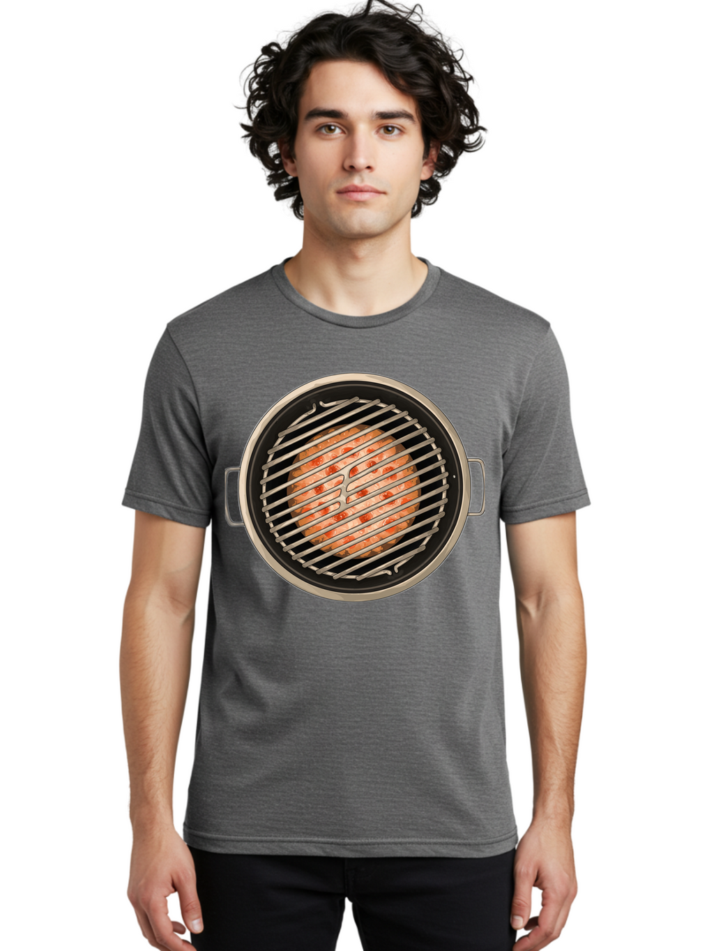 Grilled-Salmon Men'S Graphic Tee, 100% Cotton, Comfortable Casual Summer Wear, Machine Washable, Grilled Chicken, Chicken Breast, Cooking, Barbecue, Grilling, Meat, Kitchen, Food, Cooking Technique, Grill Marks, Culinary Art Bac015