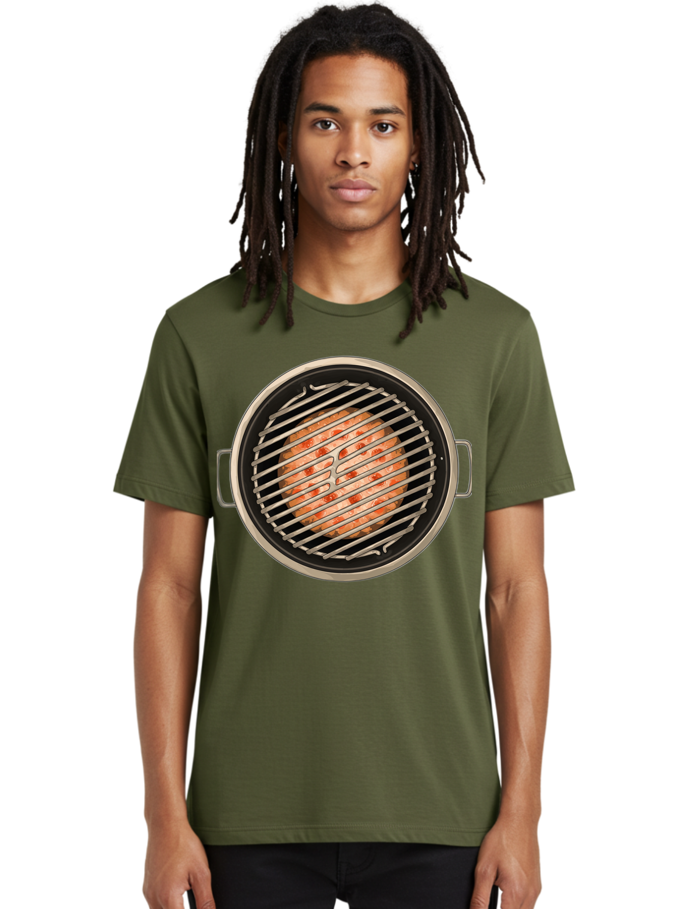 Grilled-Salmon Men'S Graphic Tee, 100% Cotton, Comfortable Casual Summer Wear, Machine Washable, Grilled Chicken, Chicken Breast, Cooking, Barbecue, Grilling, Meat, Kitchen, Food, Cooking Technique, Grill Marks, Culinary Art Bac015
