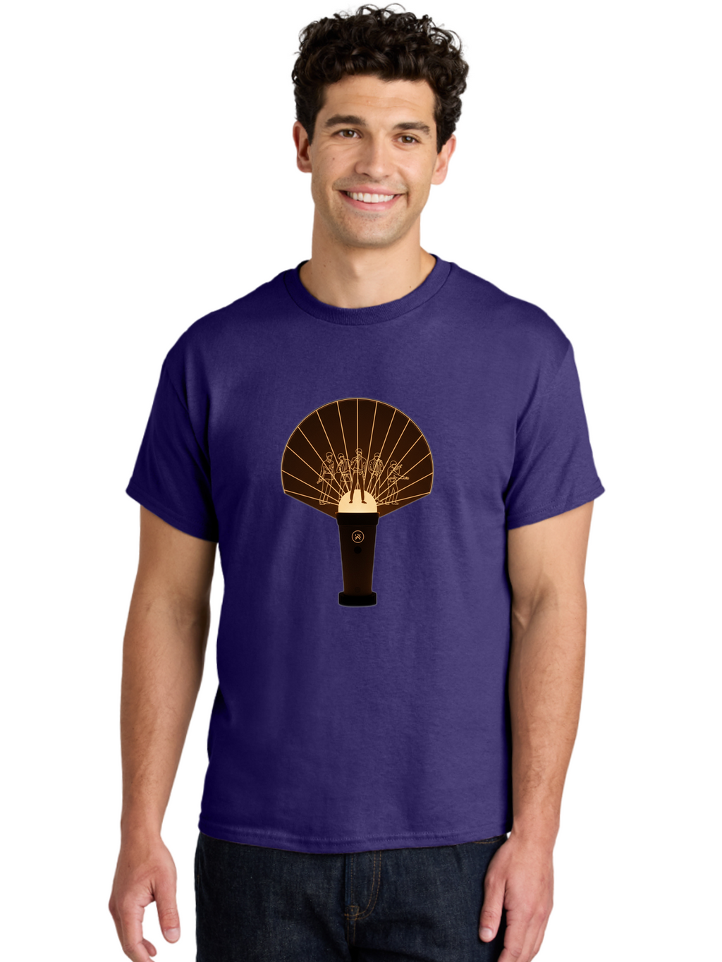 Handheld-Fan Men'S Graphic Tee, 100% Cotton, Comfortable Casual Summer Wear, Machine Washable, Handheld Fan, Elegant Design, Traditional Accessory, Cultural Heritage, Decorative Patterns, Minimalist Art, Simple Luxury, Gold Accents, Bac021