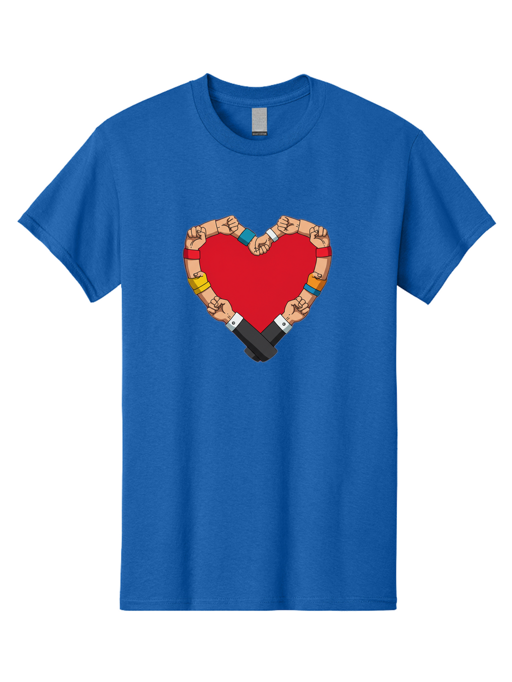 Hands-Forming-Heart-1 Men'S Graphic Tee, 100% Cotton, Comfortable Casual Summer Wear, Machine Washable, Hands Holding Heart, Unity, Solidarity, Social Justice, Human Rights, Love, Community, Togetherness, Diversity, Activism, Empowerment Bac022