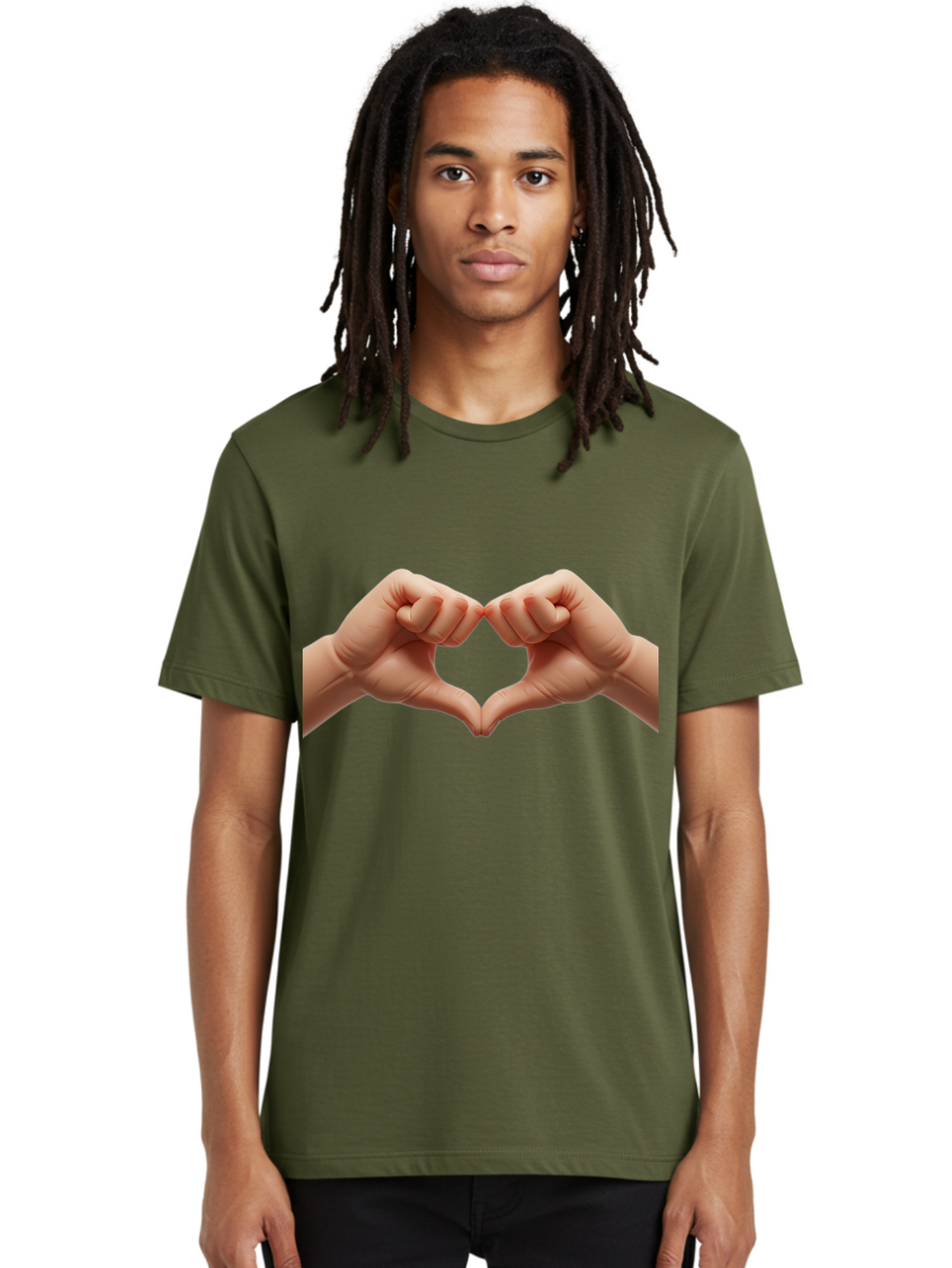 Hands-Forming-Heart-3 Men'S Graphic Tee, 100% Cotton, Comfortable Casual Summer Wear, Machine Washable, Hands Forming Heart Shape, Heart Gesture, Love Symbol, Hand Sign, Affectionate Gesture, Heart Hands, Love Sign Bac024