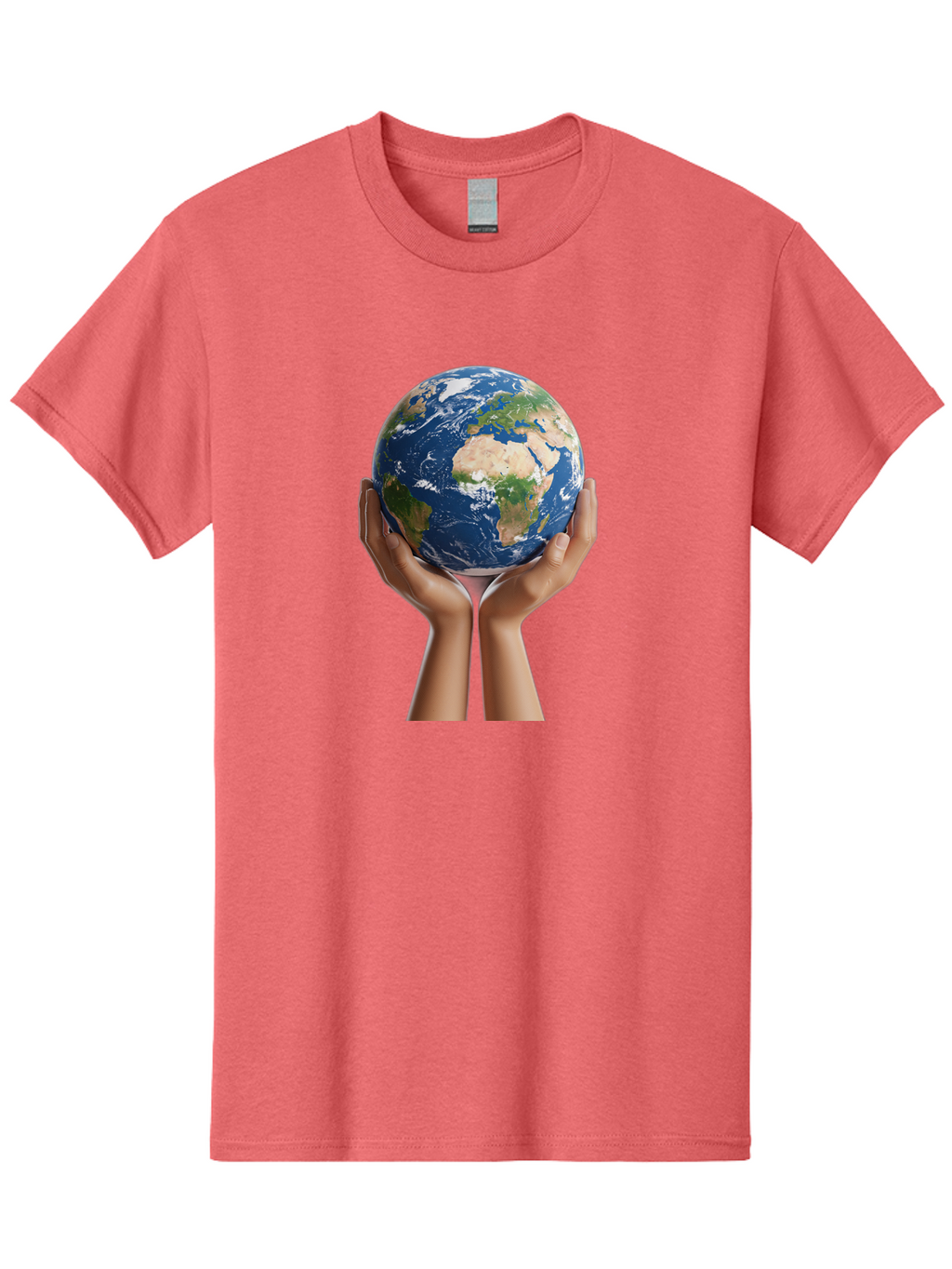 Hands-Holding-Earth Men'S Graphic Tee, 100% Cotton, Comfortable Casual Summer Wear, Machine Washable, Hands Holding The Earth, Global Unity, Environmental Conservation, World Peace, Earth'S Beauty, Human Connection, Global Citizenship, Bac028
