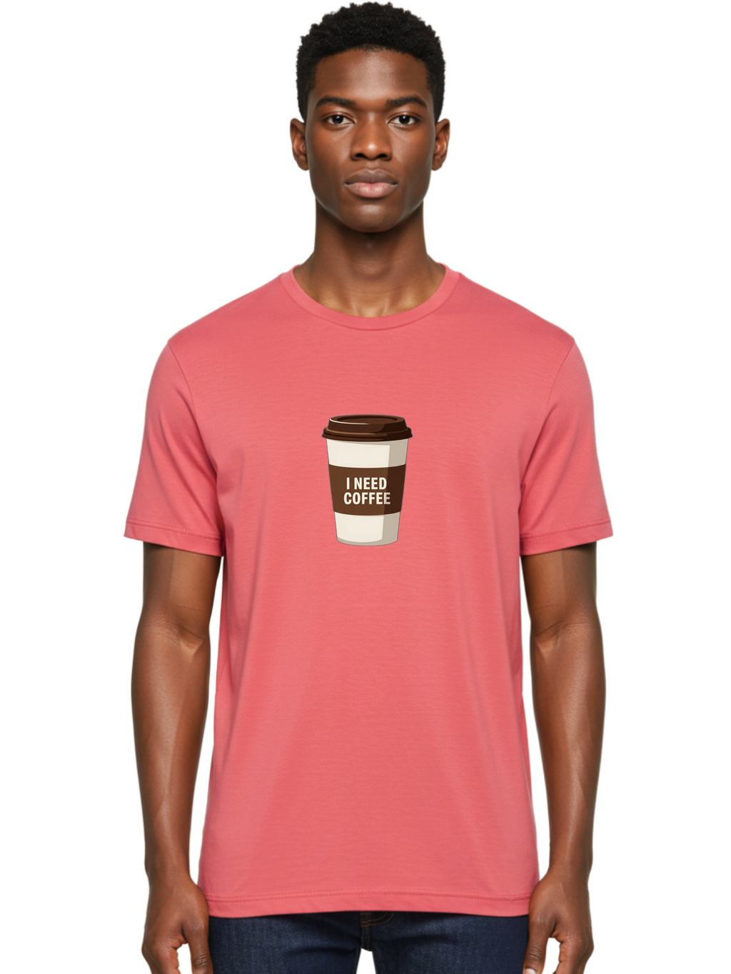 I-Need-Coffee-10 Men'S Graphic Tee, 100% Cotton, Comfortable Casual Summer Wear, Machine Washable, Coffee Cup, Disposable Coffee Cup, Coffee To Go, Morning Coffee, Caffeine Fix, Coffee Break, Coffee Love, Coffee Addiction Bac059