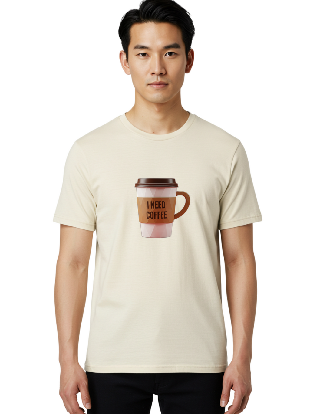 I-Need-Coffee-11 Men'S Graphic Tee, 100% Cotton, Comfortable Casual Summer Wear, Machine Washable, Coffee Cup, Morning Coffee, Coffee Break, Coffee Lover, Daily Grind, Caffeine Fix, To-Go Cup, Disposable Cup Bac060