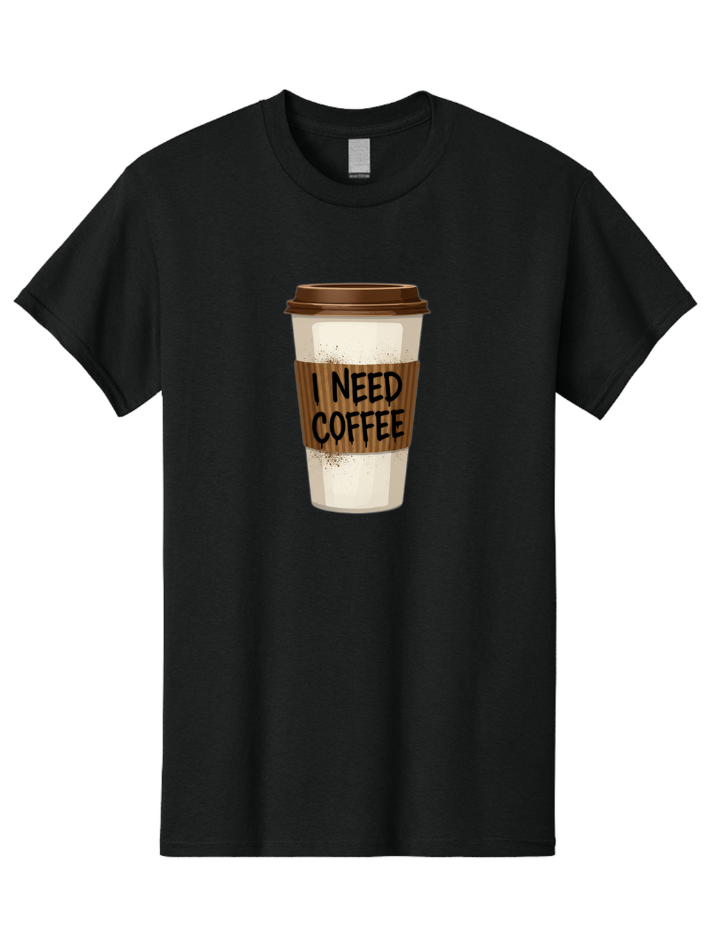 I-Need-Coffee-13 Men'S Graphic Tee, 100% Cotton, Comfortable Casual Summer Wear, Machine Washable, Coffee Cup, Takeaway Coffee, Coffee Sleeve, I Need Coffee, Caffeine Fix, Morning Coffee, Coffee Lover, Coffee Break, Coffee Cup Design Bac062