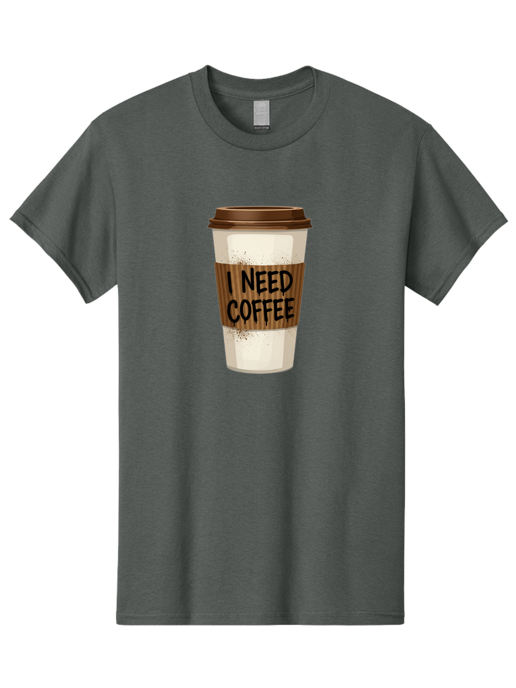 I-Need-Coffee-13 Men'S Graphic Tee, 100% Cotton, Comfortable Casual Summer Wear, Machine Washable, Coffee Cup, Takeaway Coffee, Coffee Sleeve, I Need Coffee, Caffeine Fix, Morning Coffee, Coffee Lover, Coffee Break, Coffee Cup Design Bac062