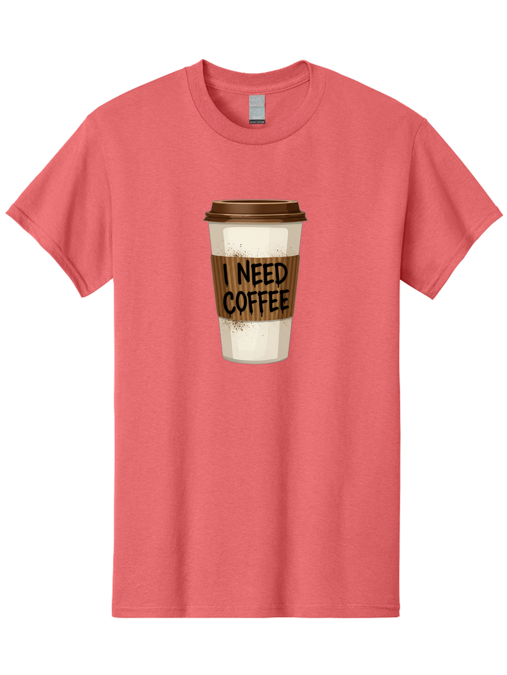 I-Need-Coffee-13 Men'S Graphic Tee, 100% Cotton, Comfortable Casual Summer Wear, Machine Washable, Coffee Cup, Takeaway Coffee, Coffee Sleeve, I Need Coffee, Caffeine Fix, Morning Coffee, Coffee Lover, Coffee Break, Coffee Cup Design Bac062