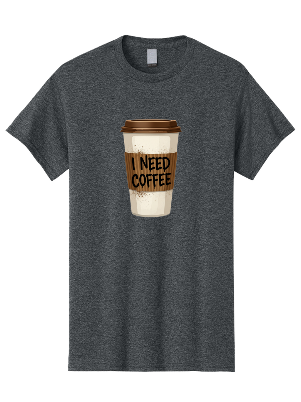 I-Need-Coffee-13 Men'S Graphic Tee, 100% Cotton, Comfortable Casual Summer Wear, Machine Washable, Coffee Cup, Takeaway Coffee, Coffee Sleeve, I Need Coffee, Caffeine Fix, Morning Coffee, Coffee Lover, Coffee Break, Coffee Cup Design Bac062