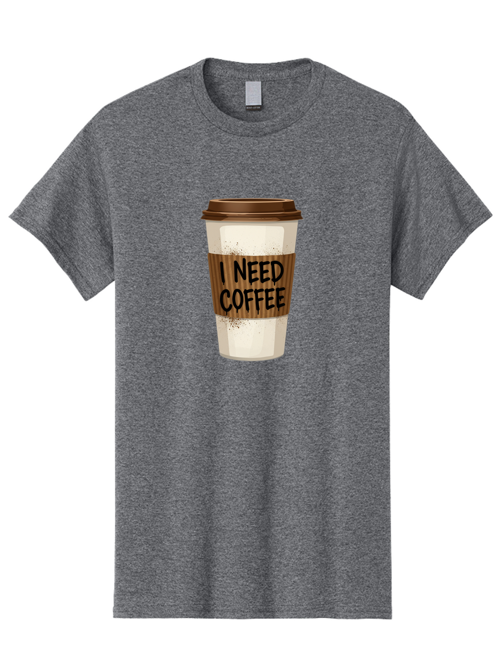 I-Need-Coffee-13 Men'S Graphic Tee, 100% Cotton, Comfortable Casual Summer Wear, Machine Washable, Coffee Cup, Takeaway Coffee, Coffee Sleeve, I Need Coffee, Caffeine Fix, Morning Coffee, Coffee Lover, Coffee Break, Coffee Cup Design Bac062