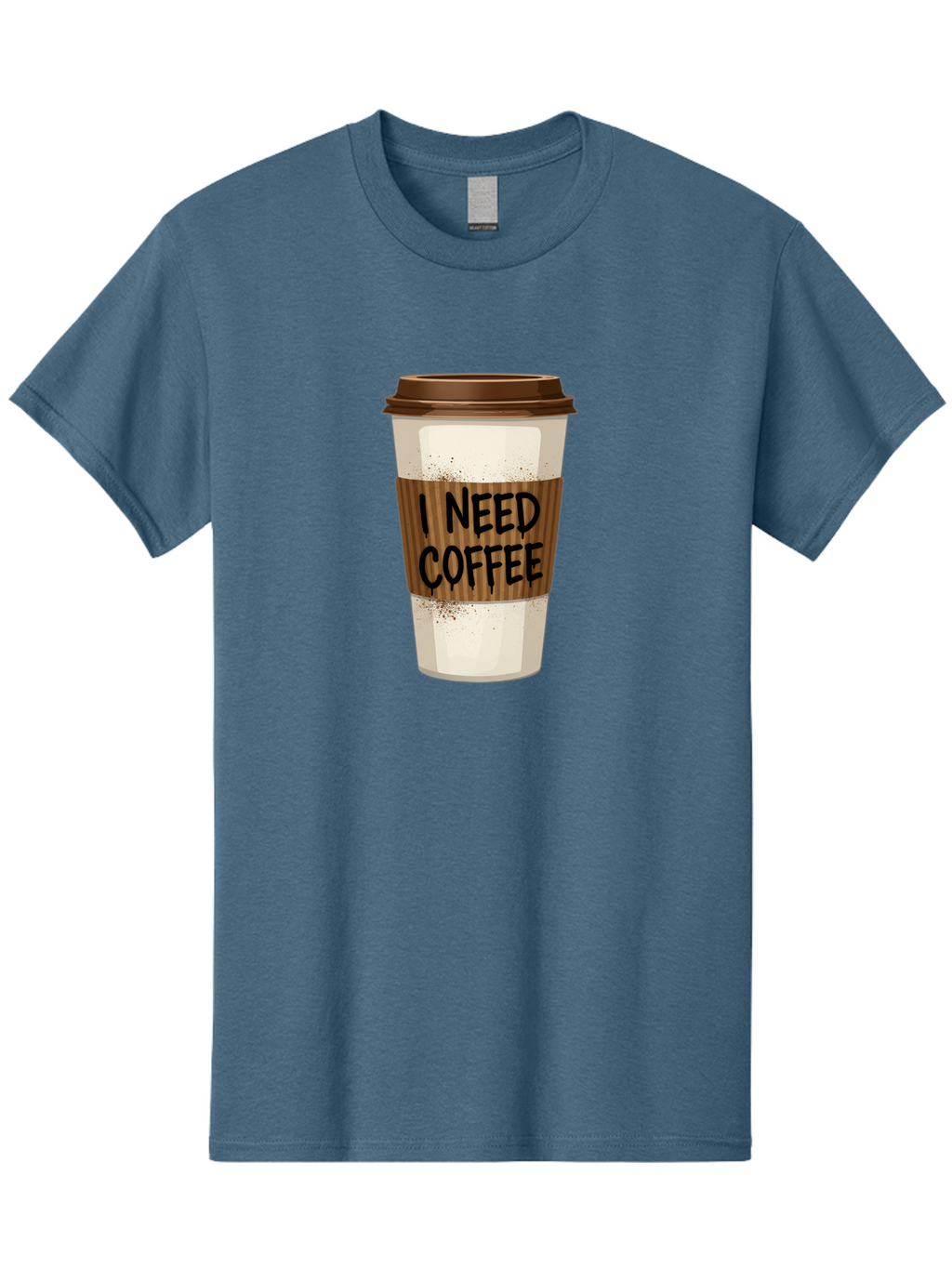 I-Need-Coffee-13 Men'S Graphic Tee, 100% Cotton, Comfortable Casual Summer Wear, Machine Washable, Coffee Cup, Takeaway Coffee, Coffee Sleeve, I Need Coffee, Caffeine Fix, Morning Coffee, Coffee Lover, Coffee Break, Coffee Cup Design Bac062
