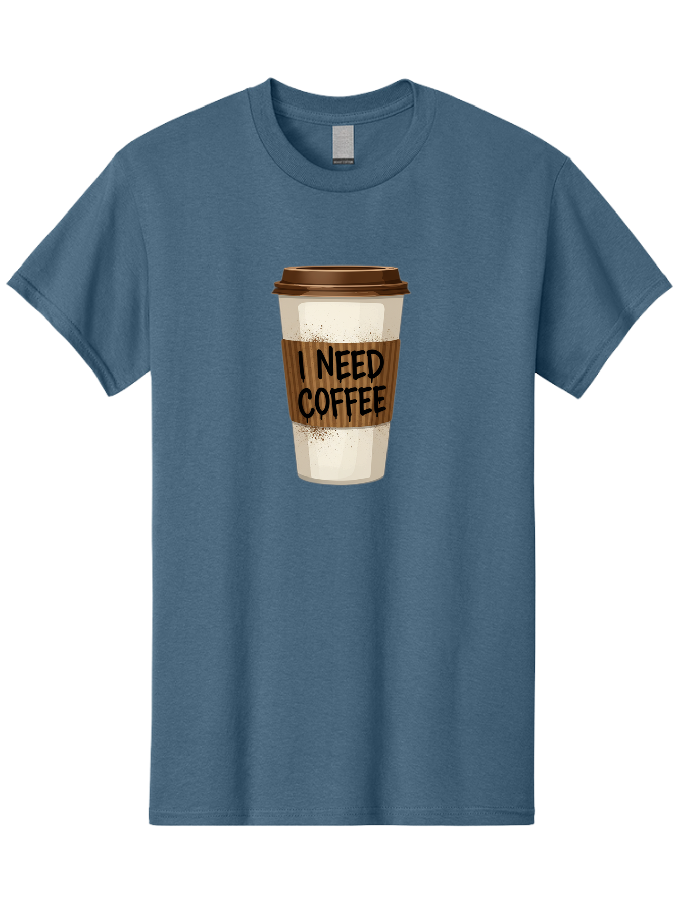 I-Need-Coffee-13 Men'S Graphic Tee, 100% Cotton, Comfortable Casual Summer Wear, Machine Washable, Coffee Cup, Takeaway Coffee, Coffee Sleeve, I Need Coffee, Caffeine Fix, Morning Coffee, Coffee Lover, Coffee Break, Coffee Cup Design Bac062