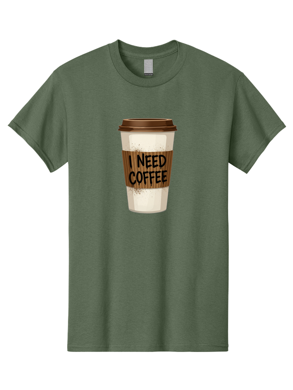 I-Need-Coffee-13 Men'S Graphic Tee, 100% Cotton, Comfortable Casual Summer Wear, Machine Washable, Coffee Cup, Takeaway Coffee, Coffee Sleeve, I Need Coffee, Caffeine Fix, Morning Coffee, Coffee Lover, Coffee Break, Coffee Cup Design Bac062