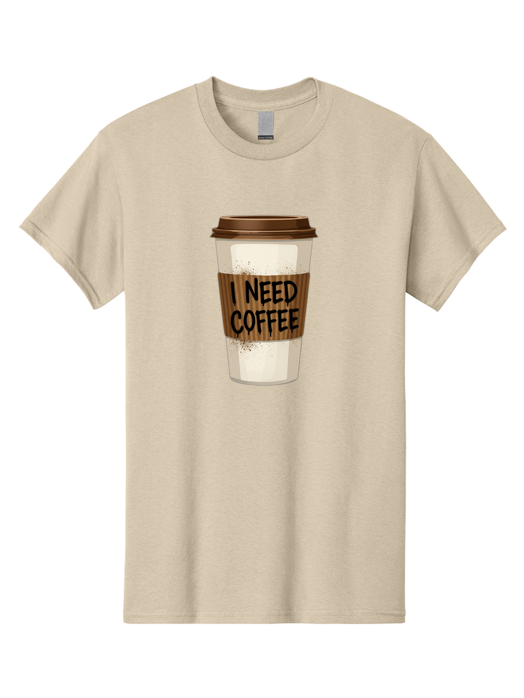 I-Need-Coffee-13 Men'S Graphic Tee, 100% Cotton, Comfortable Casual Summer Wear, Machine Washable, Coffee Cup, Takeaway Coffee, Coffee Sleeve, I Need Coffee, Caffeine Fix, Morning Coffee, Coffee Lover, Coffee Break, Coffee Cup Design Bac062