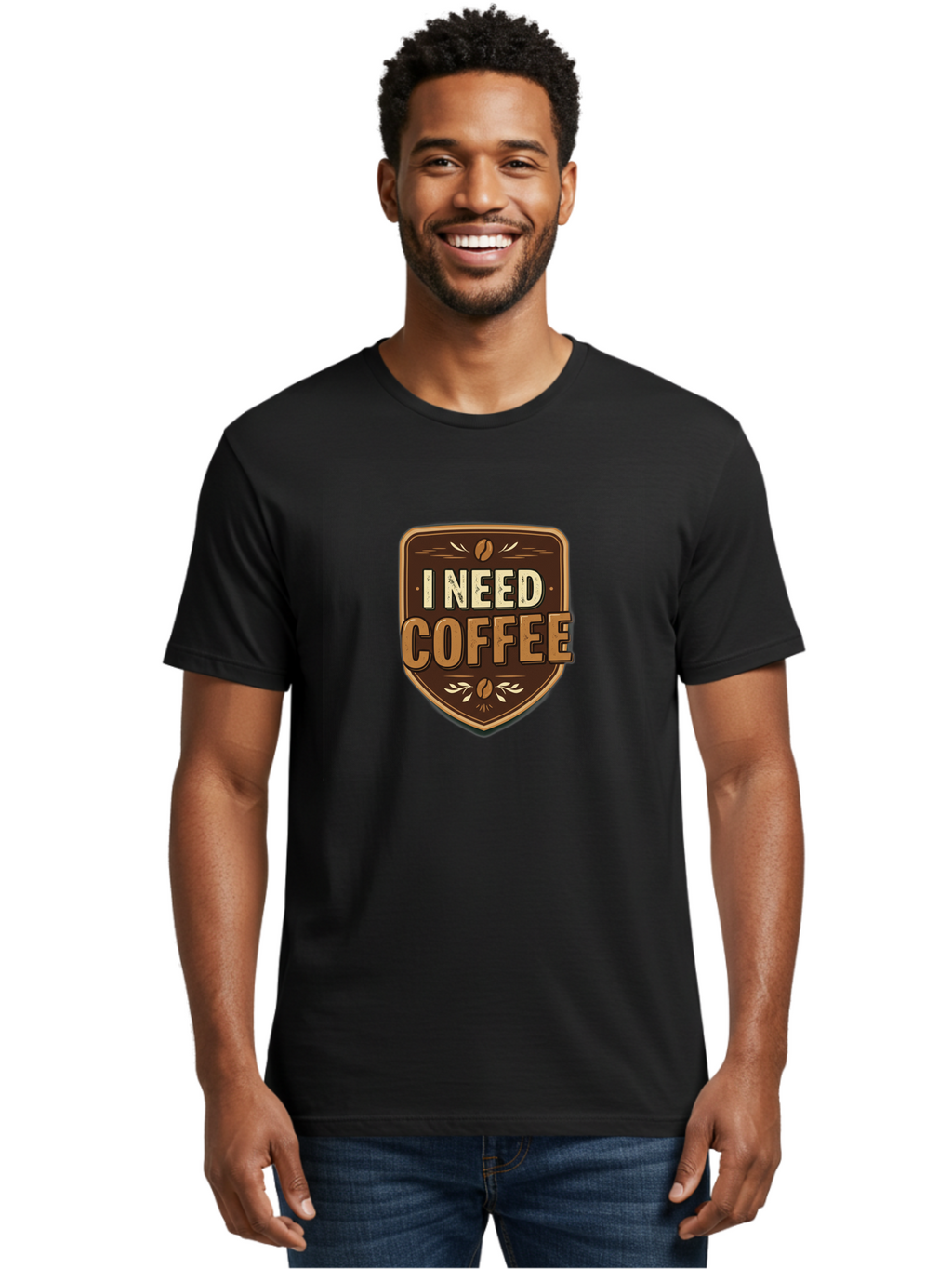 I-Need-Coffee-3 Men'S Graphic Tee, 100% Cotton, Comfortable Casual Summer Wear, Machine Washable, Coffee Lover, Coffee Break, Coffee Addiction, Coffee Quote, Caffeine Fix, Coffee Humor, Funny Coffee, Coffee Meme Bac067