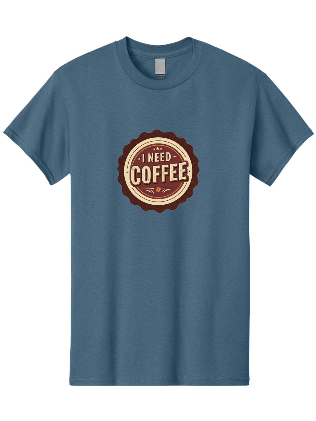 I-Need-Coffee-6 Men'S Graphic Tee, 100% Cotton, Comfortable Casual Summer Wear, Machine Washable, Coffee Lover, Caffeine Craving, Morning Motivation, Coffee Addict, Coffee Culture, Coffee Bean, Vintage Style, Retro Design, Humorous Quote, Bac070
