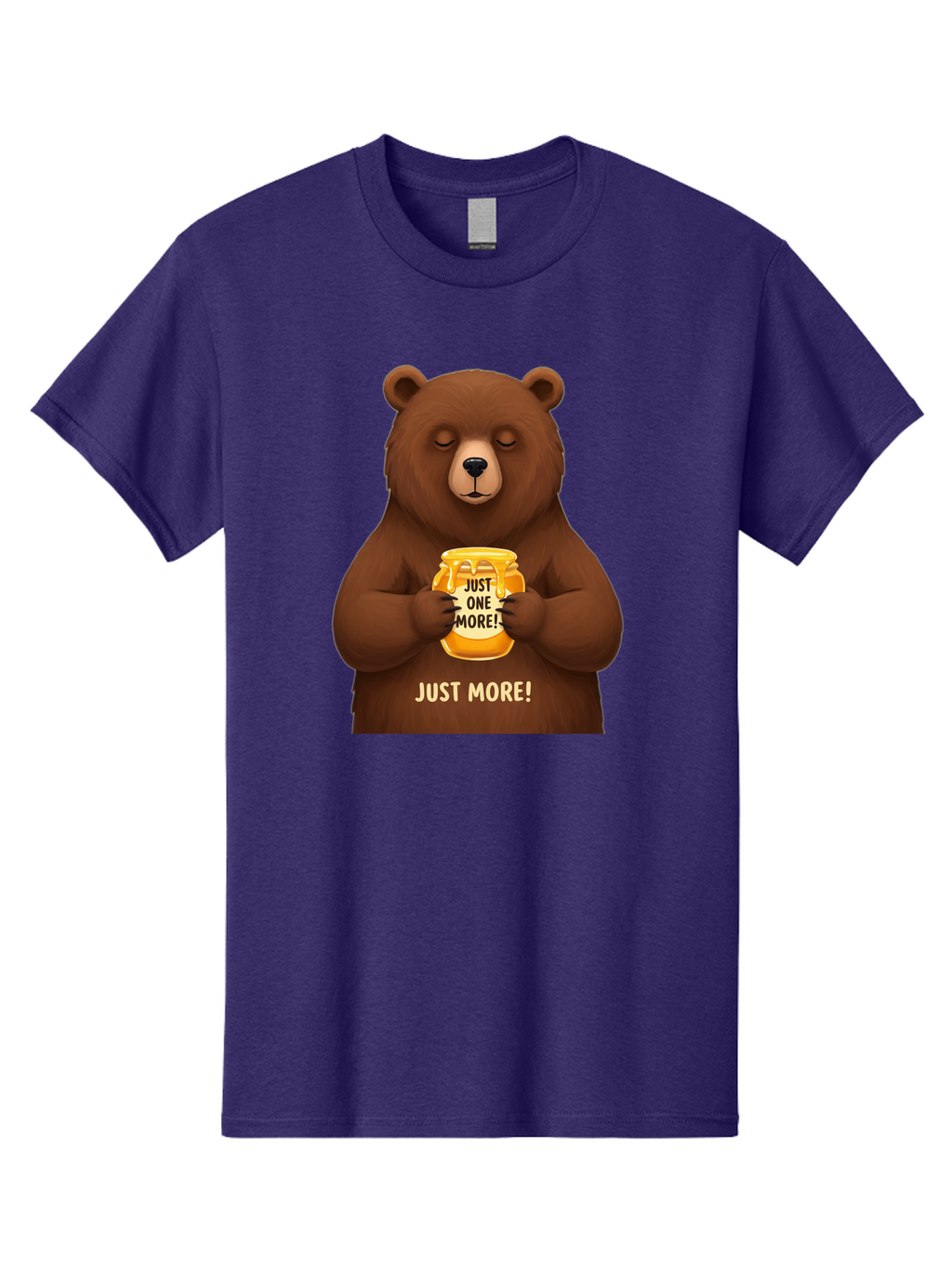 Just-One-More-2 Men'S Graphic Tee, 100% Cotton, Comfortable Casual Summer Wear, Machine Washable, Funny Bear, Beer Mug, Just One More, Humorous, Cartoon, Happy Hour, Beer Lover, Relaxed Bear, Amusing Character, Beer Culture Bac081