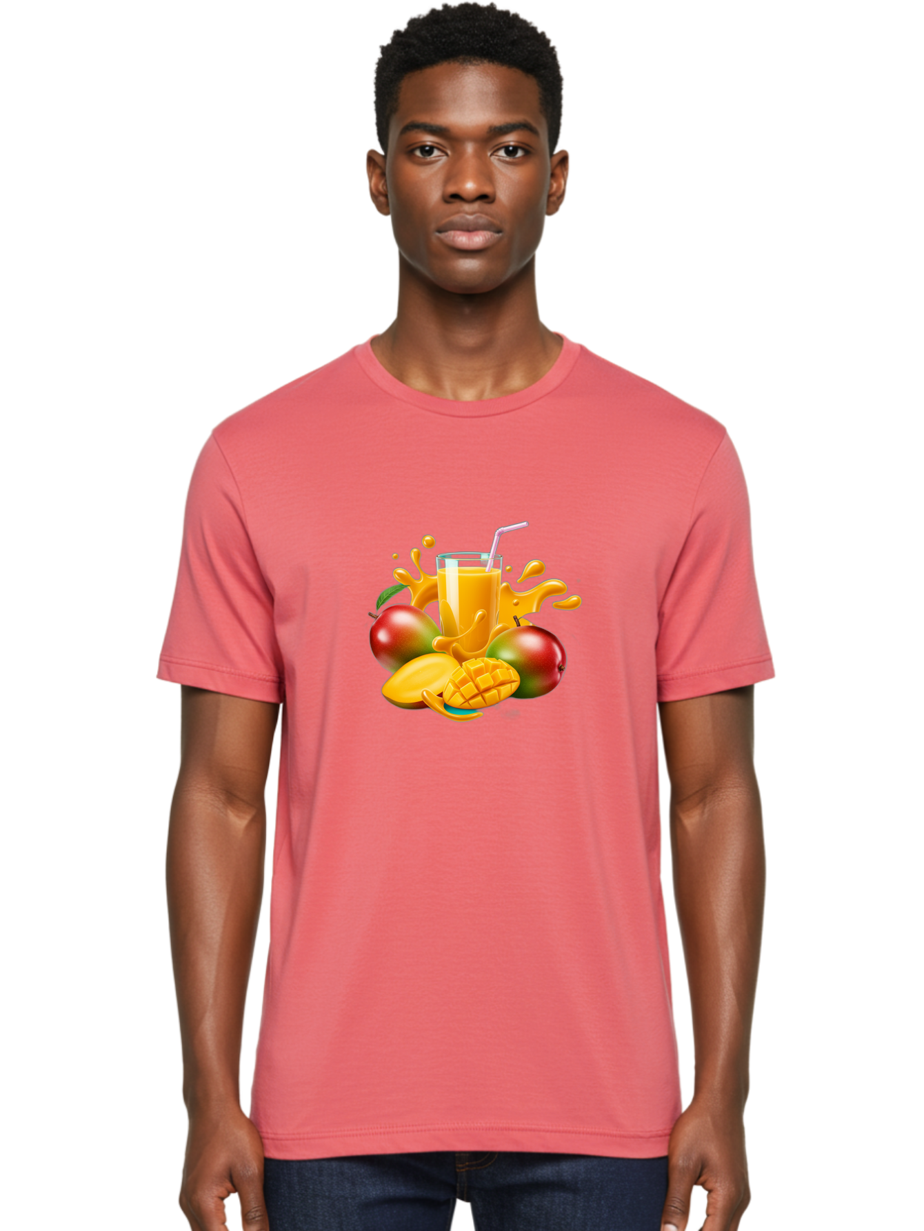Mango-Juice-4 Men'S Graphic Tee, 100% Cotton, Comfortable Casual Summer Wear, Machine Washable, Fresh Mango Juice, Ripe Mangoes, Healthy Drink, Refreshing Beverage, Tropical Flavors, Fruit Smoothie, Vibrant Colors, Juice Splash Bac148