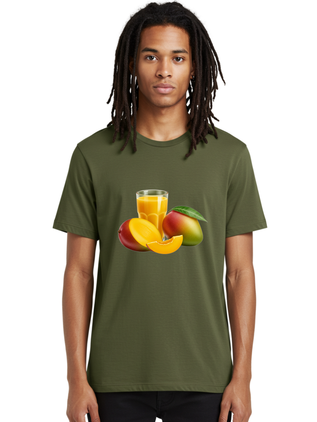 Mango-Juice-5 Men'S Graphic Tee, 100% Cotton, Comfortable Casual Summer Wear, Machine Washable, Fresh Mango, Mango Juice, Tropical Flavors, Refreshing Drink, Healthy Beverage, Sliced Mango, Whole Mango, Fruit Juice, Natural Ingredients, Bac149