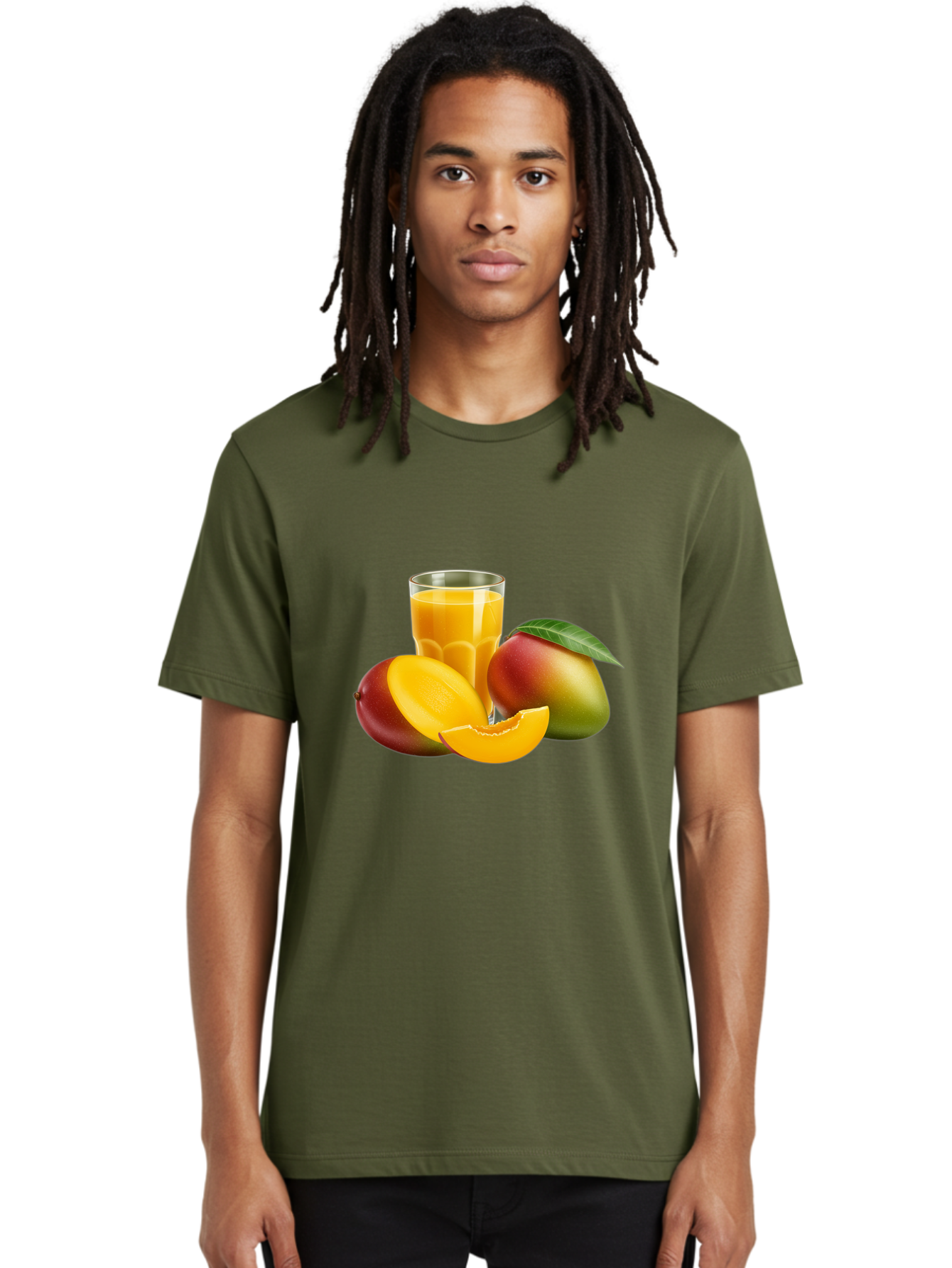 Mango-Juice-5 Men'S Graphic Tee, 100% Cotton, Comfortable Casual Summer Wear, Machine Washable, Fresh Mango, Mango Juice, Tropical Flavors, Refreshing Drink, Healthy Beverage, Sliced Mango, Whole Mango, Fruit Juice, Natural Ingredients, Bac149