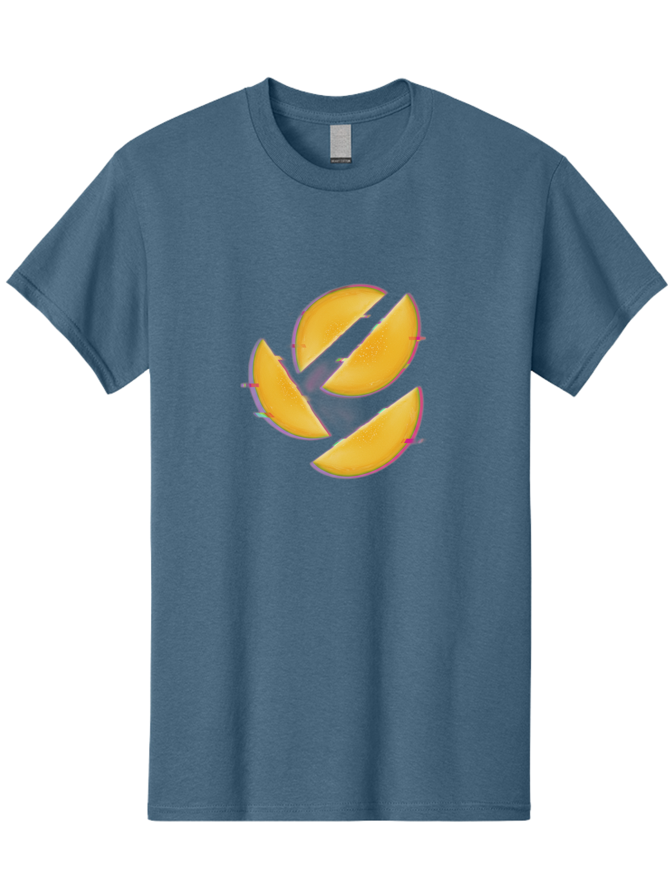 Mango-Slices Men'S Graphic Tee, 100% Cotton, Comfortable Casual Summer Wear, Machine Washable, Mango Slices, Fresh Fruit, Sliced Mango, Fruit Arrangement, Healthy Snack, Sweet Treat, Tropical Flavor, Vibrant Yellow, Culinary Delight Bac152