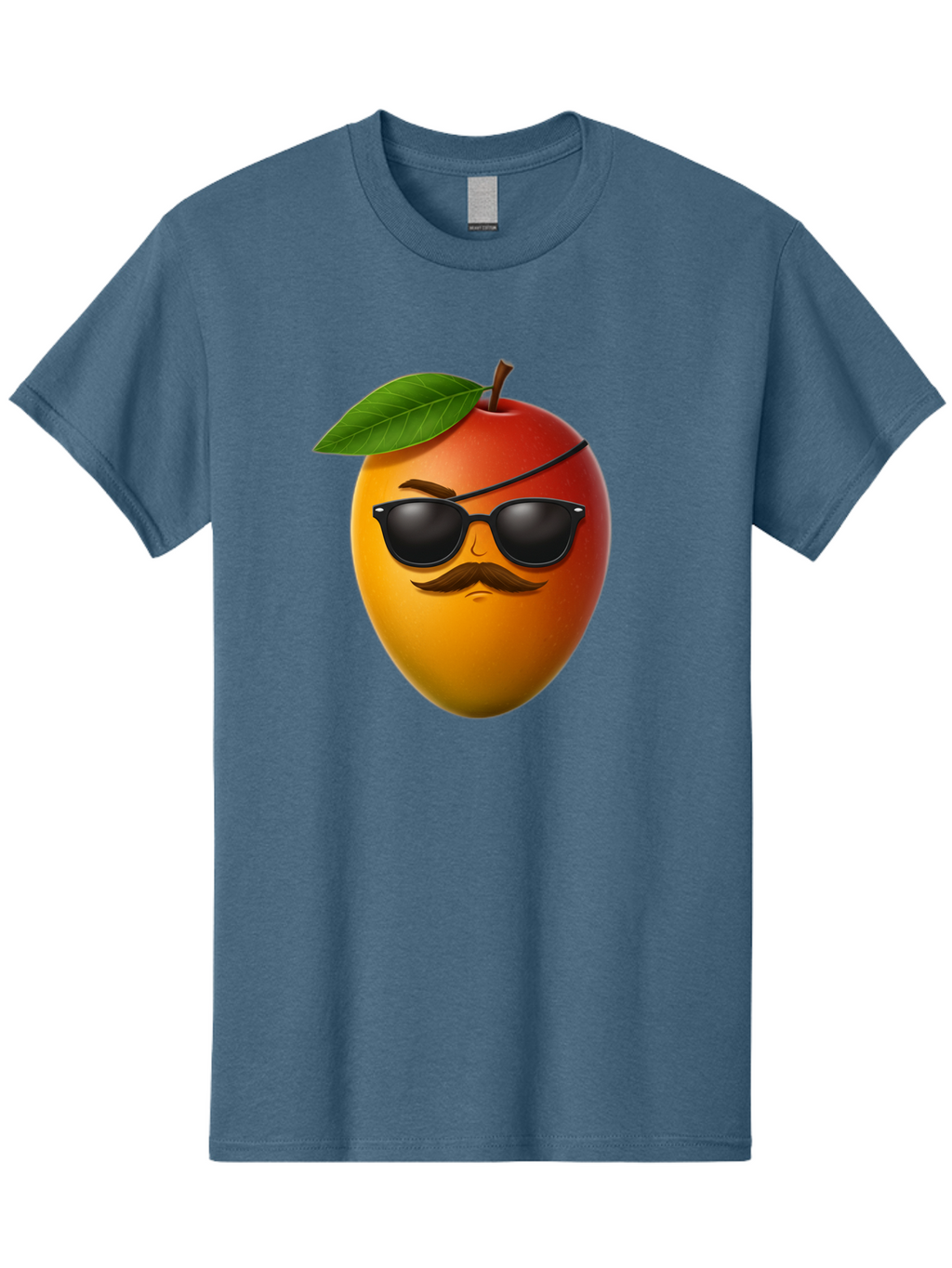 Mango Men'S Graphic Tee, 100% Cotton, Comfortable Casual Summer Wear, Machine Washable, Mango With Sunglasses, Cartoon Mango, Mango Emoji, Cool Mango, Mango With Mustache, Funny Fruit, Vibrant Colors, Playful Character, Quirky Illustration, Bac171