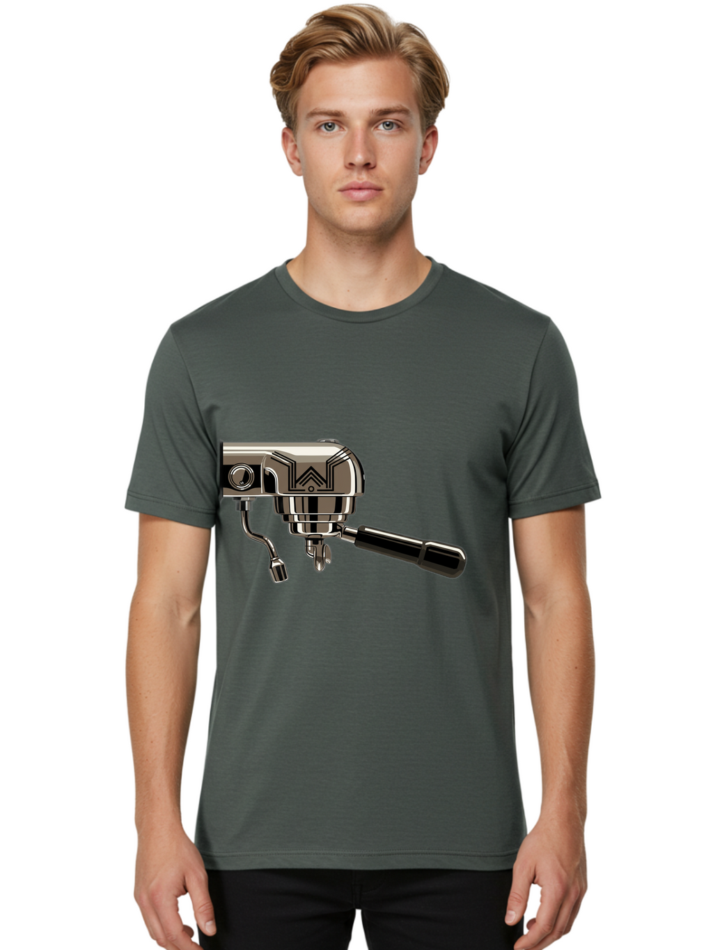 Manual-Coffee-Grinder Men'S Graphic Tee, 100% Cotton, Comfortable Casual Summer Wear, Machine Washable, Manual Coffee Grinder, Coffee Grinding, Hand Crank, Stainless Steel, Coffee Beans, Brewing Equipment, Kitchen Appliance Bac174